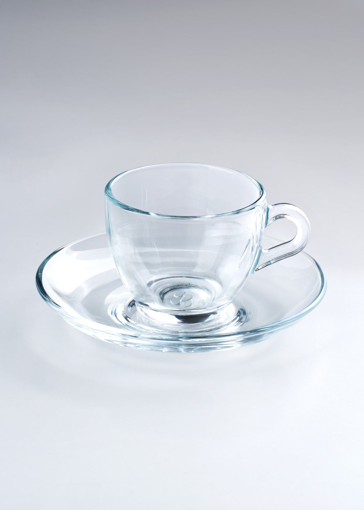 Set taza para café espresso con plato de vidrio transparente 85 ml — imagen de producto, vista 2