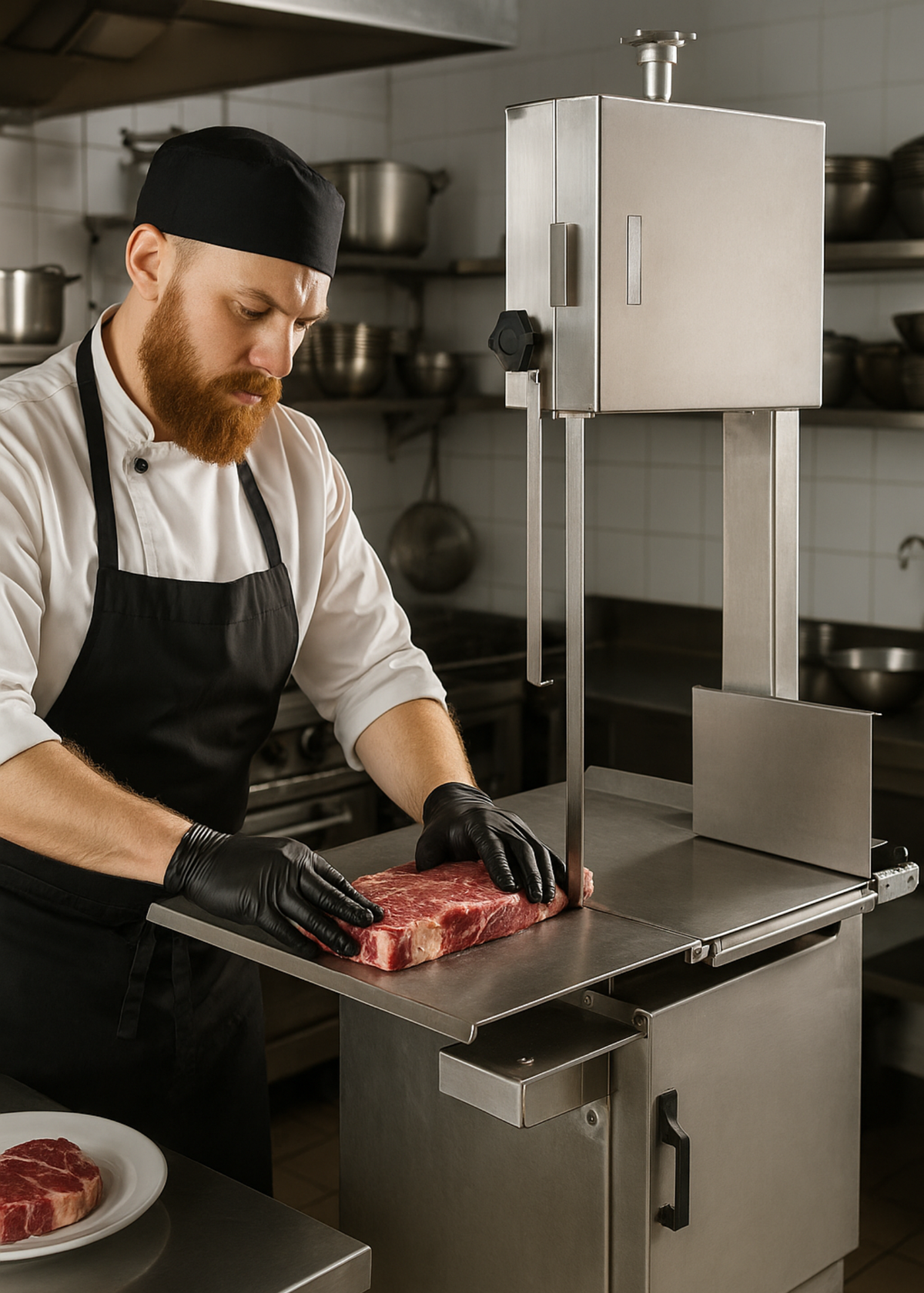 Sierra eléctrica para carne de acero inoxidable modelo 295 — imagen de producto