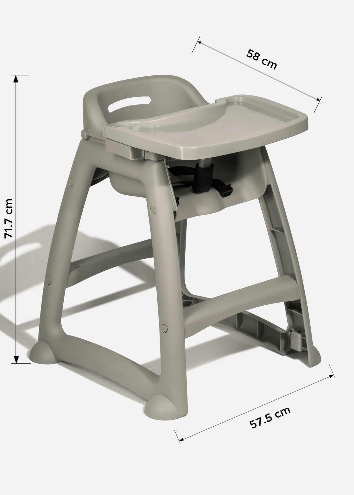 Silla periquera de polipropileno gris sin ruedas para restaurante y uso domestico 71 cm — imagen de producto