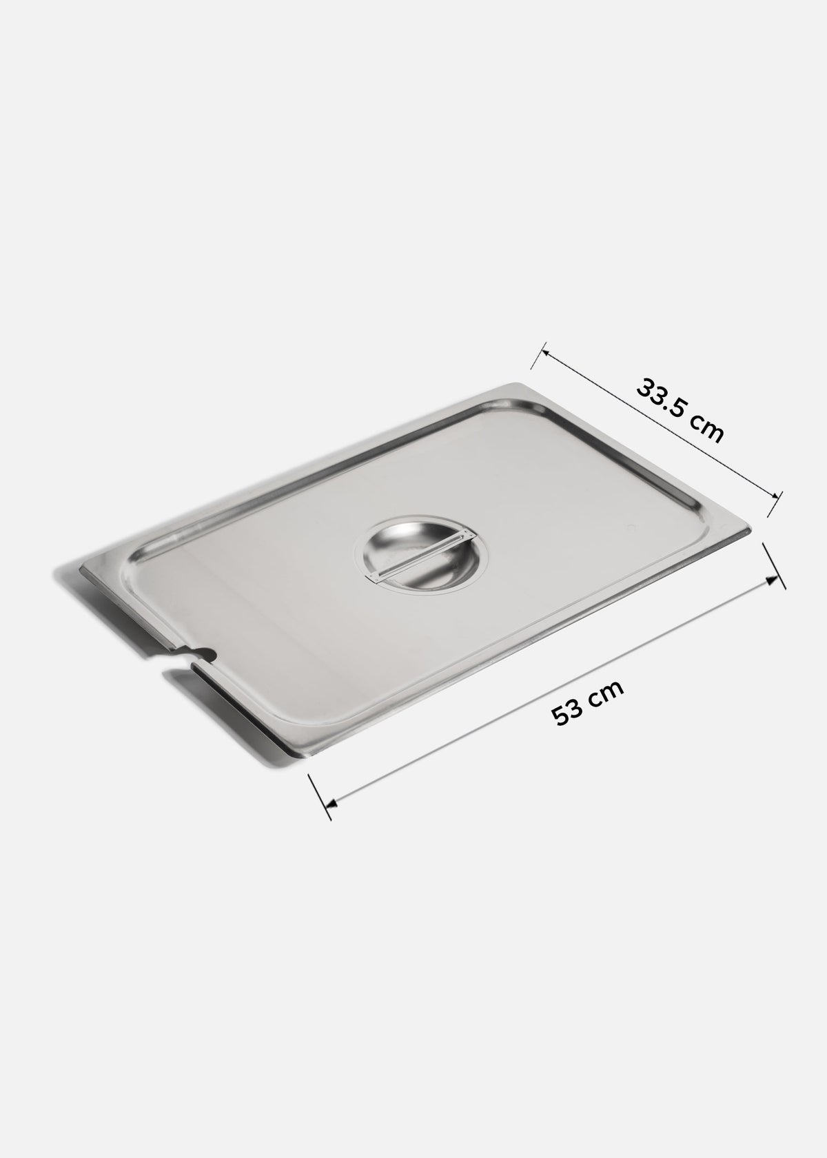 Tapa para inserto entero de acero inoxidable plata ranurado para cucharon — imagen de producto