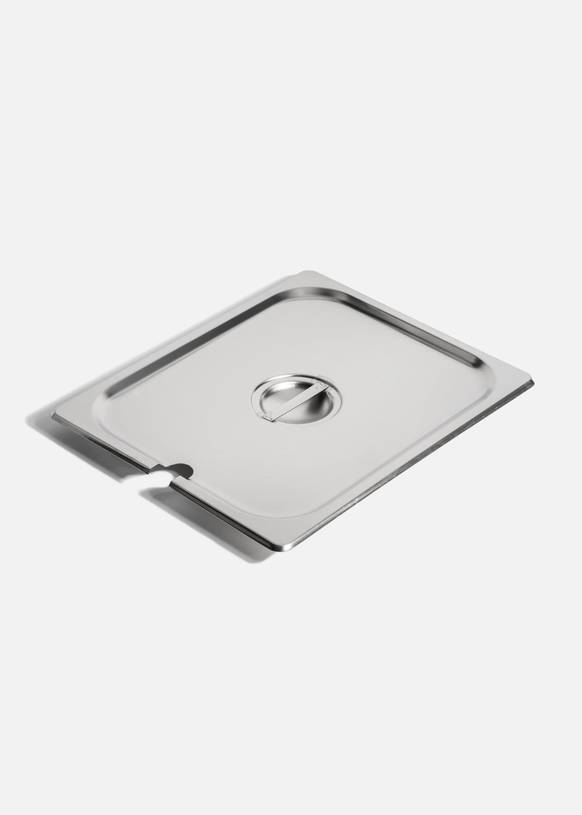 Tapa para inserto medio de acero inoxidable plata ranurado para cucharon — imagen de producto