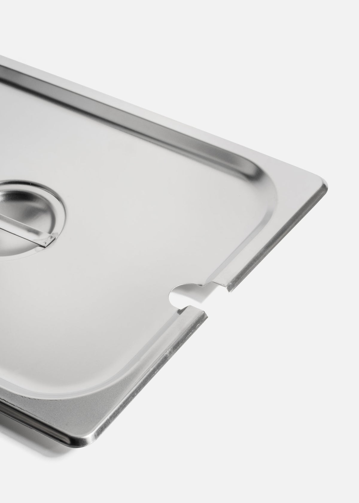 Tapa para inserto medio de acero inoxidable plata ranurado para cucharon — imagen de producto