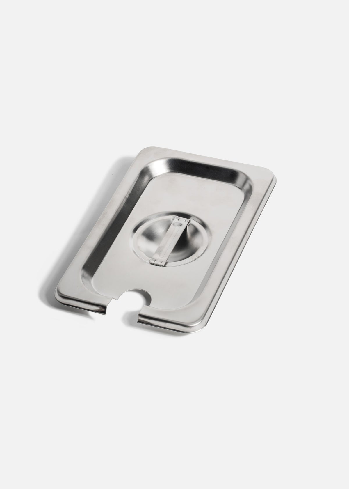 Tapa inserto noveno de acero inoxidable plata ranurado para cucharon — imagen de producto