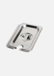 Tapa inserto noveno de acero inoxidable plata ranurado para cucharon — imagen de producto