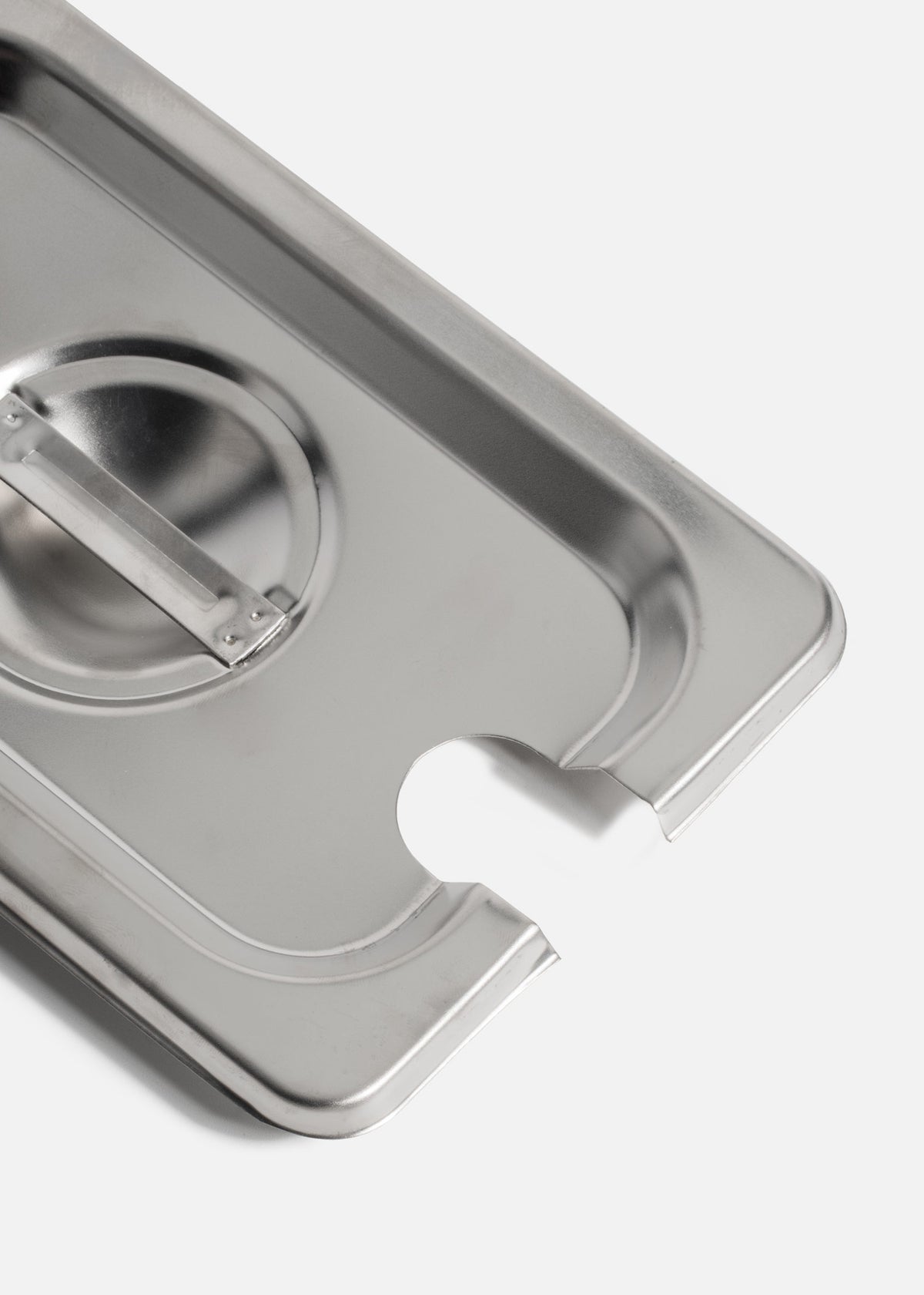 Tapa inserto noveno de acero inoxidable plata ranurado para cucharon — imagen de producto