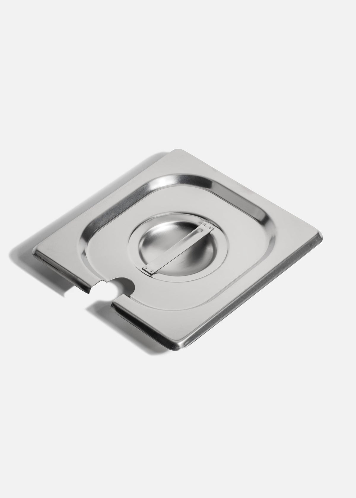Tapa inserto sexto de acero inoxidable plata ranurado para cucharon — imagen de producto