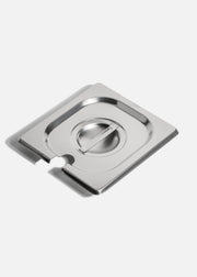 Tapa inserto sexto de acero inoxidable plata ranurado para cucharon — imagen de producto