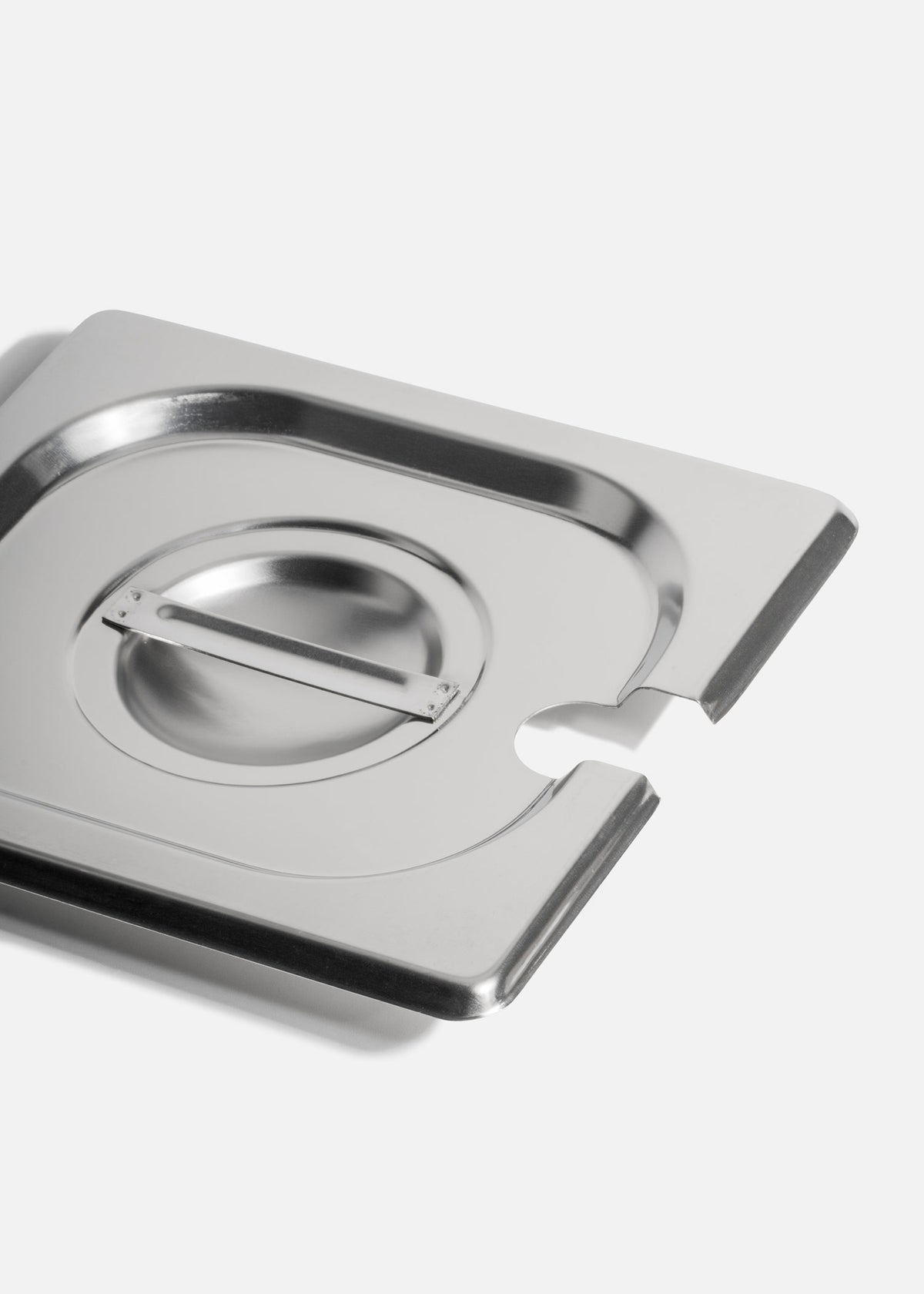 Tapa inserto sexto de acero inoxidable plata ranurado para cucharon — imagen de producto
