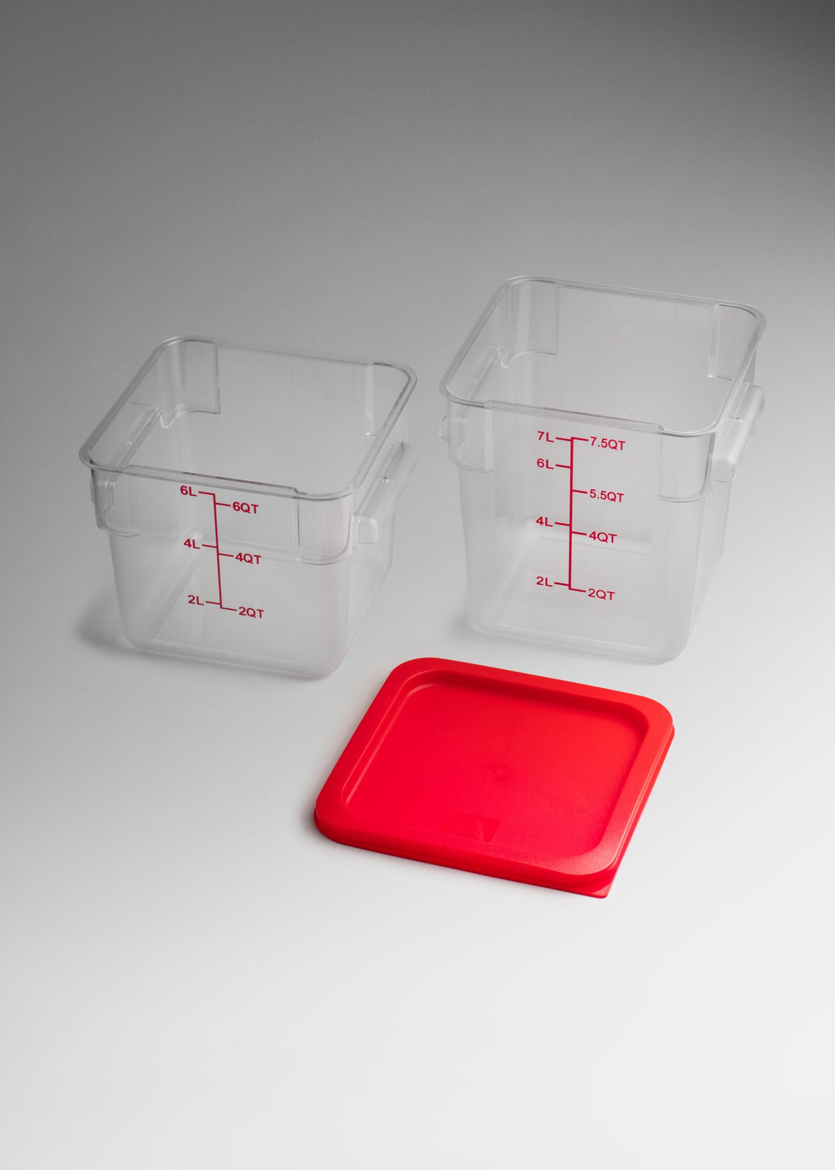 Tapa roja de plástico mate para contenedor cambro de 6 y 8 L — imagen de producto
