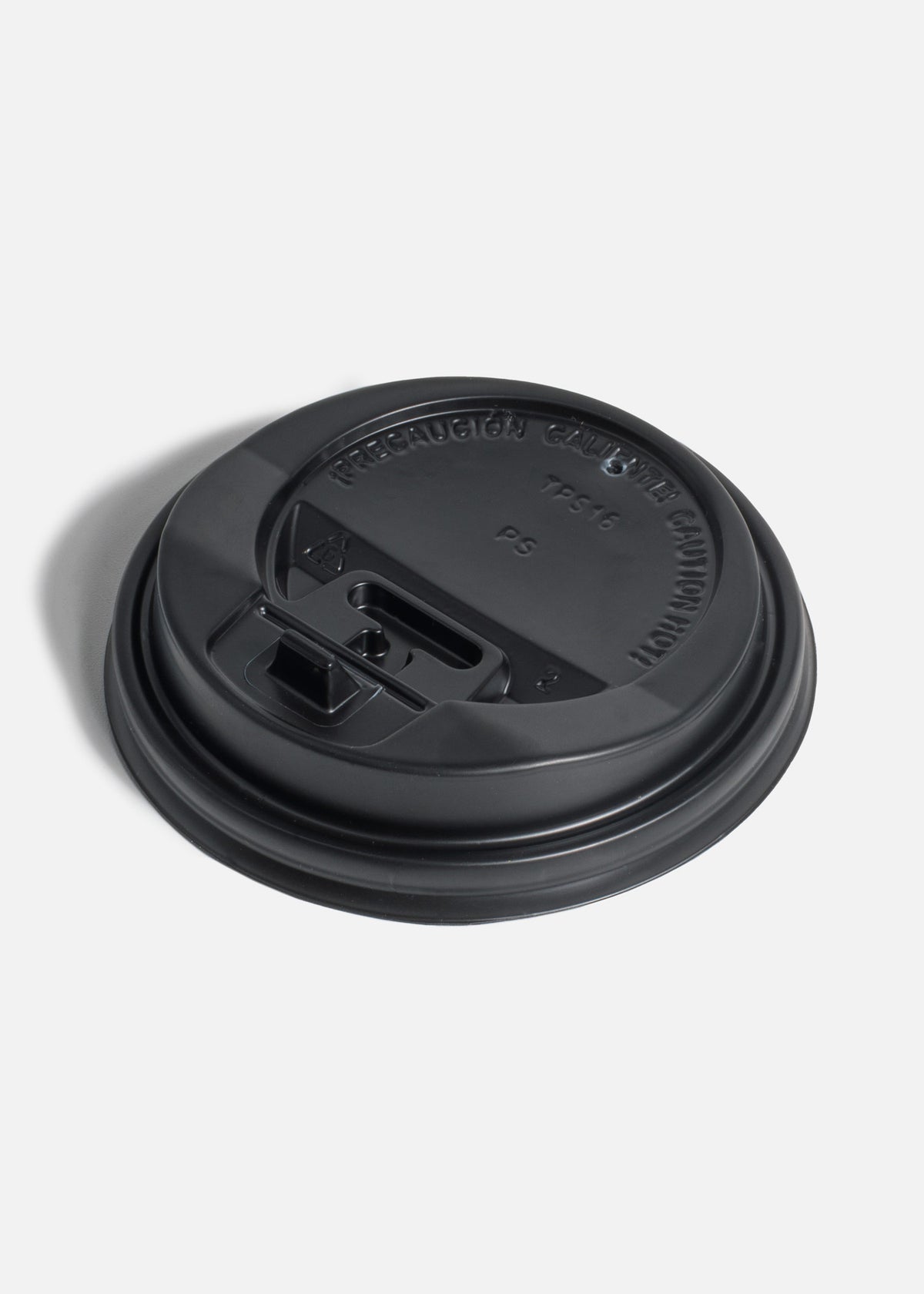 Tapas de plástico negro y blanco para vaso de papel 10,12,16,20 oz — imagen de producto