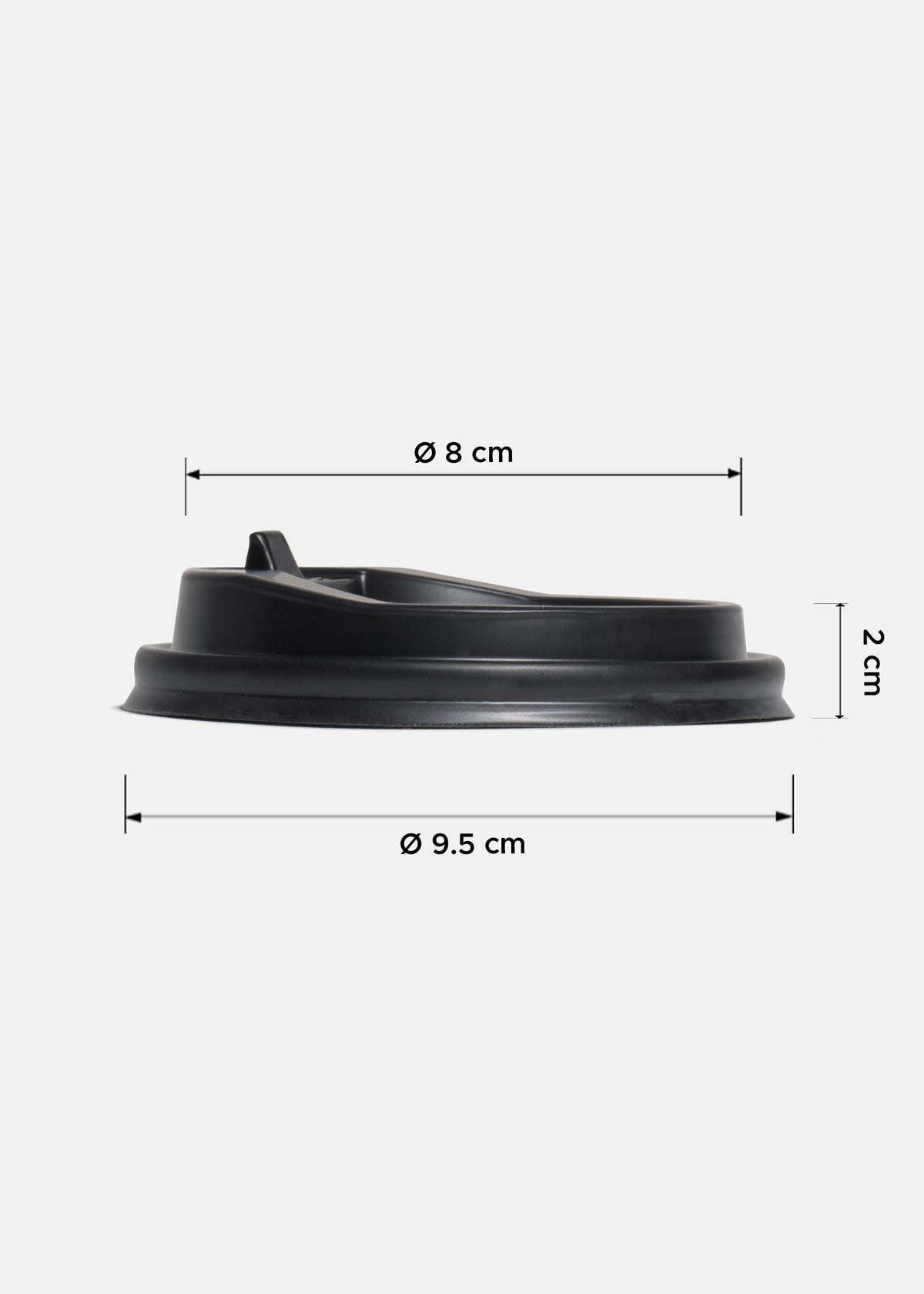 Tapas de plástico negro y blanco para vaso de papel 10,12,16,20 oz — imagen de producto
