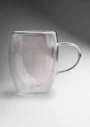 Taza doble pared de vidrio transparente 320 ml — imagen de producto