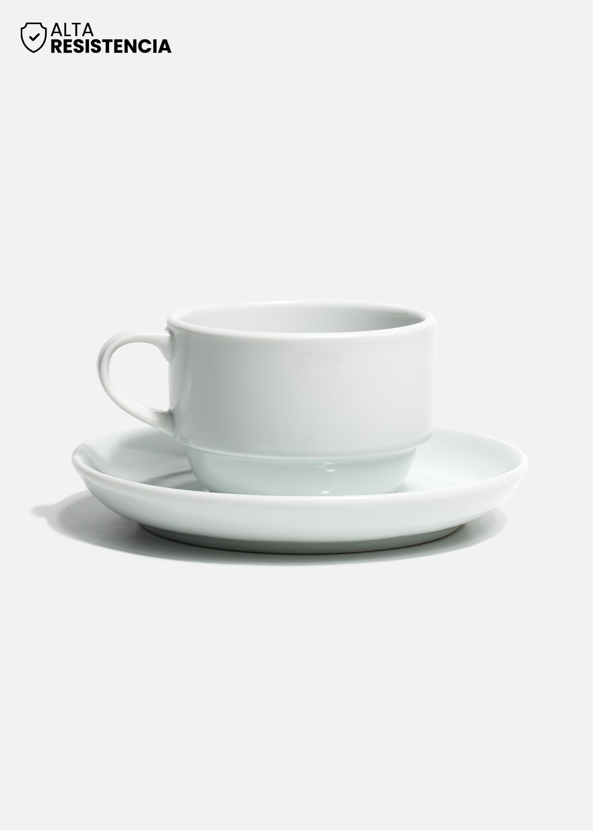 Taza y plato para taza de porcelana blanco Ent 250 ml — imagen de producto, vista 1