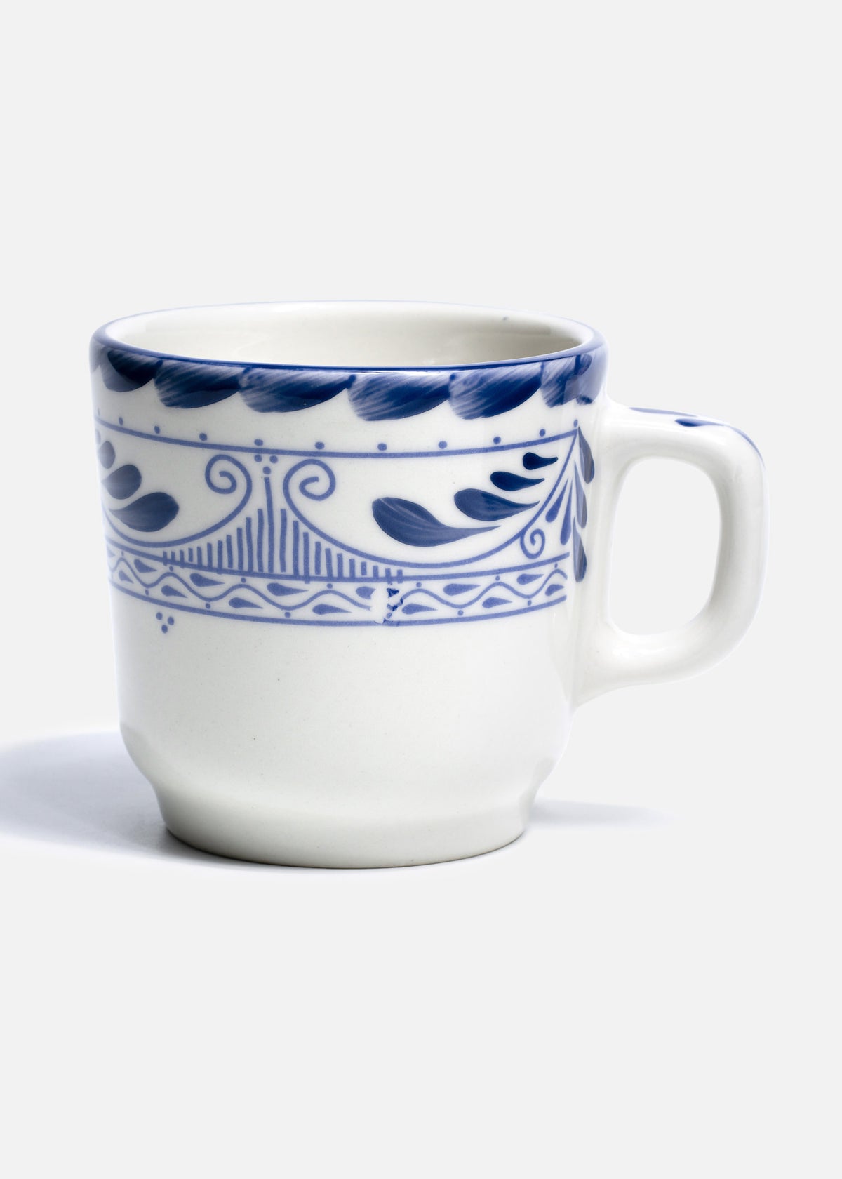 compra taza porcelana blanco azul