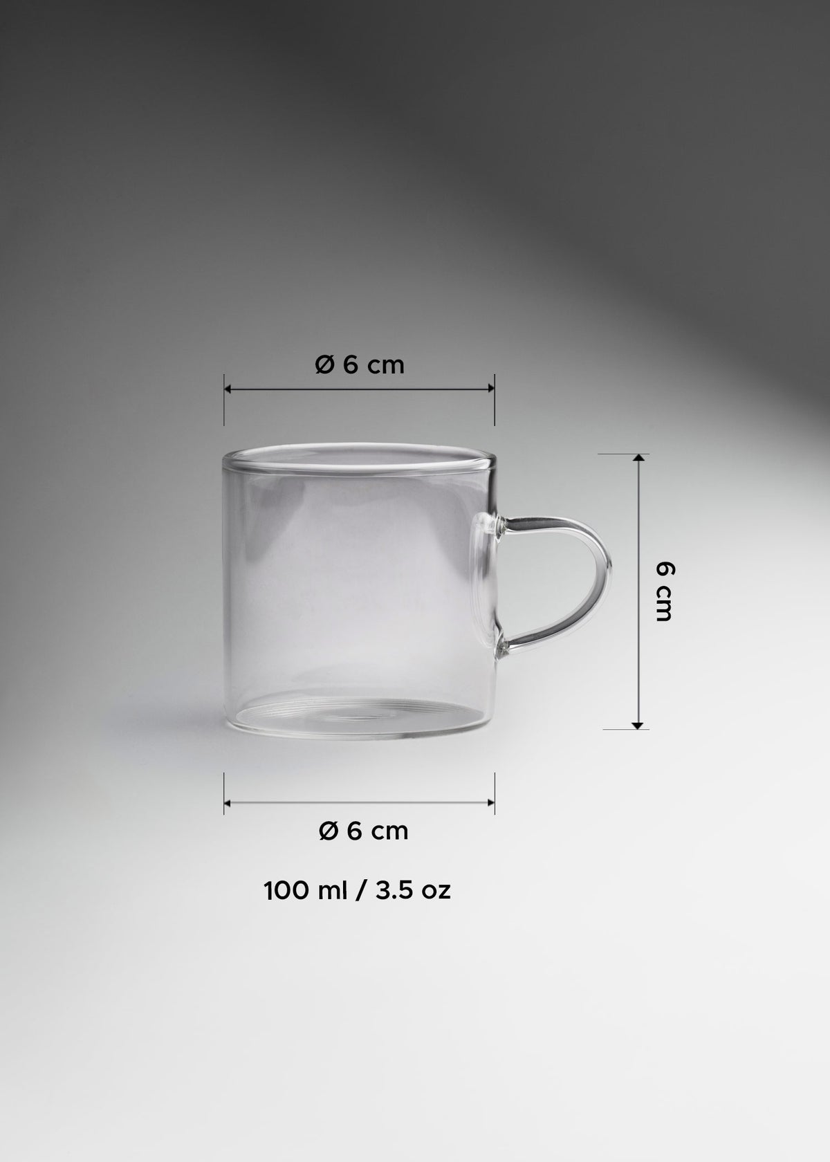 Taza para café de vidrio borosilicato transparente Deva 100 ml — imagen de producto