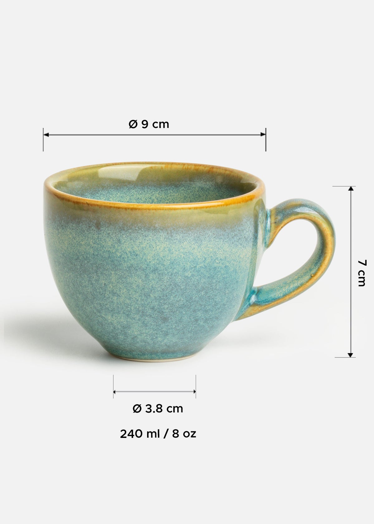 Tazas de porcelana verde Caribe — imagen de producto