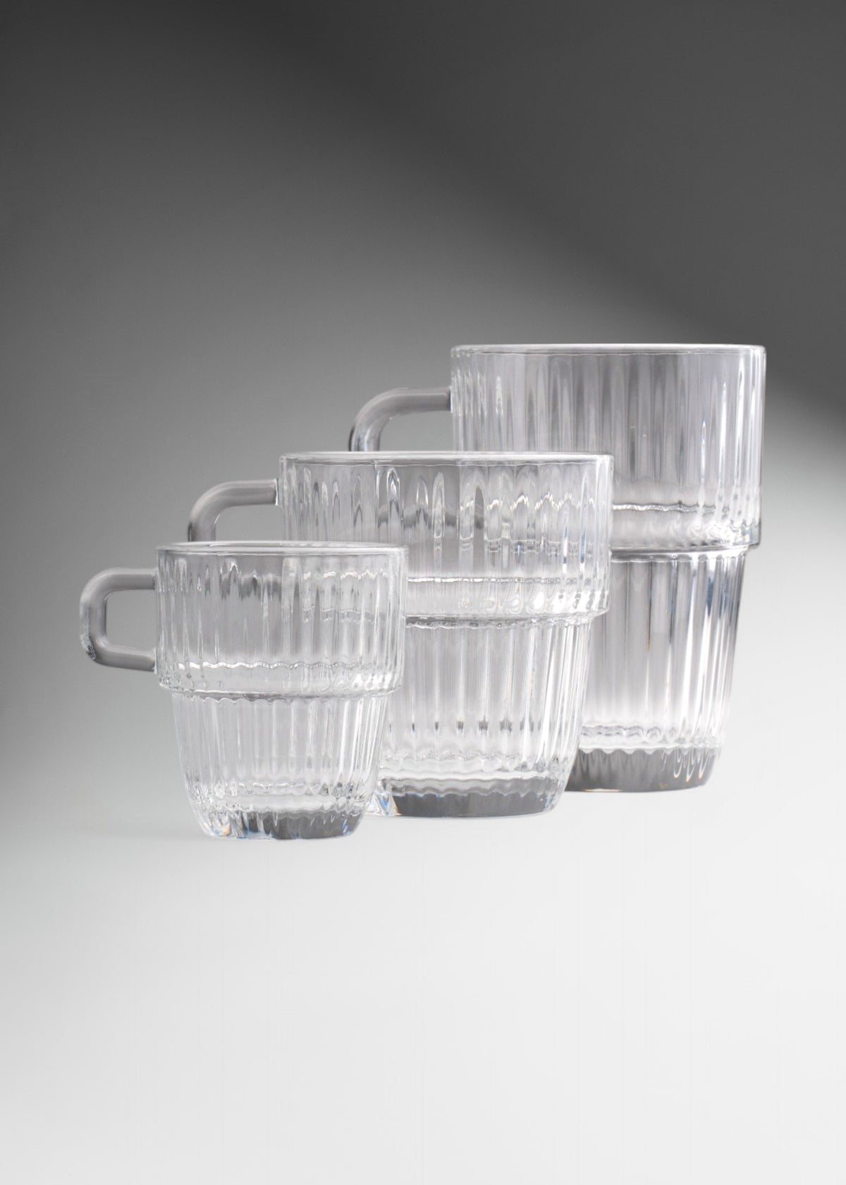 Tazas de vidrio templado apilable transparente Barshine — imagen de producto