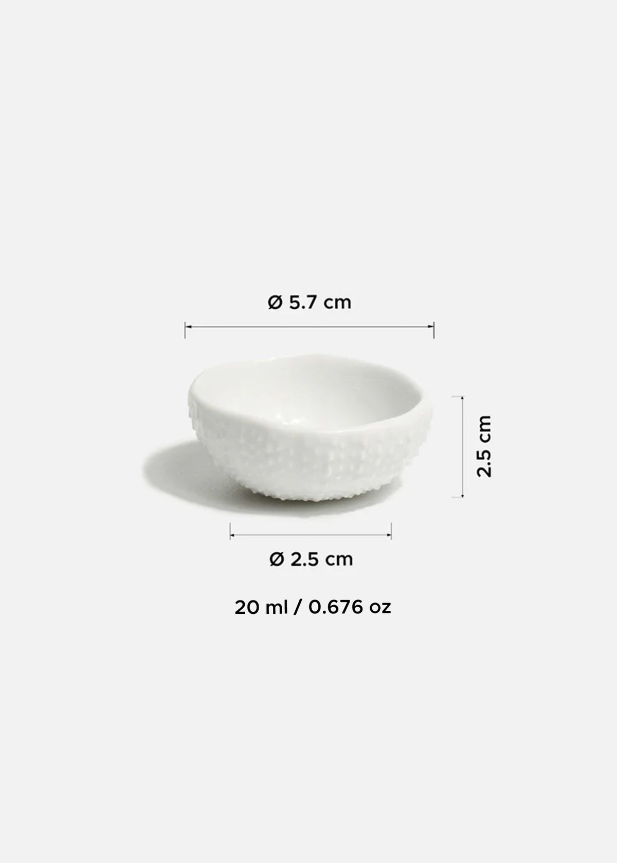 Tazón de porcelana blanco Erizo 20 ml — imagen de producto, vista 2