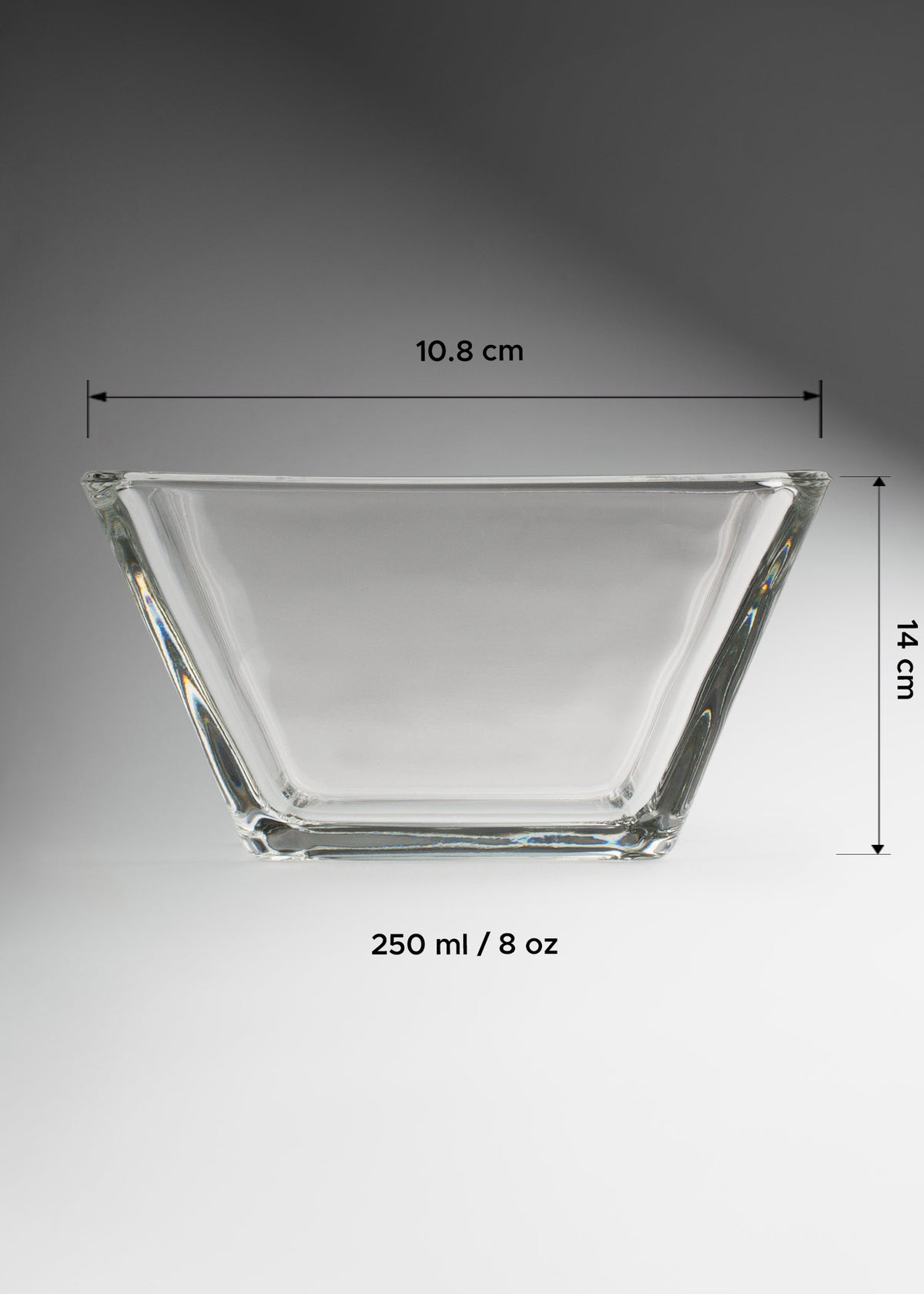 Tazón de vidrio transparente cuadrado Tempo 10.8 cm — imagen de producto