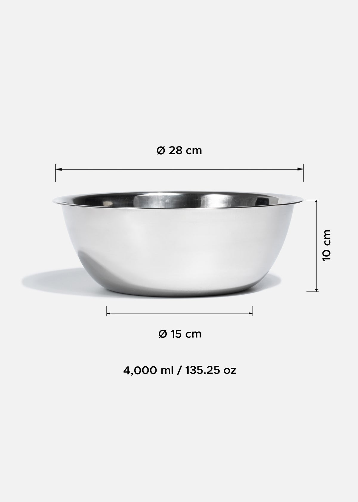 Bowls de de acero inoxidable plata Pulse 2, 3.4, 4 y 5.4 L — imagen de producto