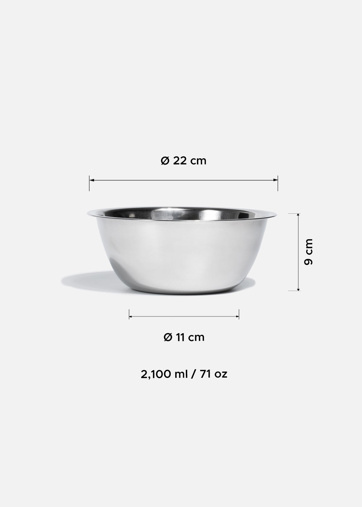 Bowls de de acero inoxidable plata Pulse 2, 3.4, 4 y 5.4 L — imagen de producto