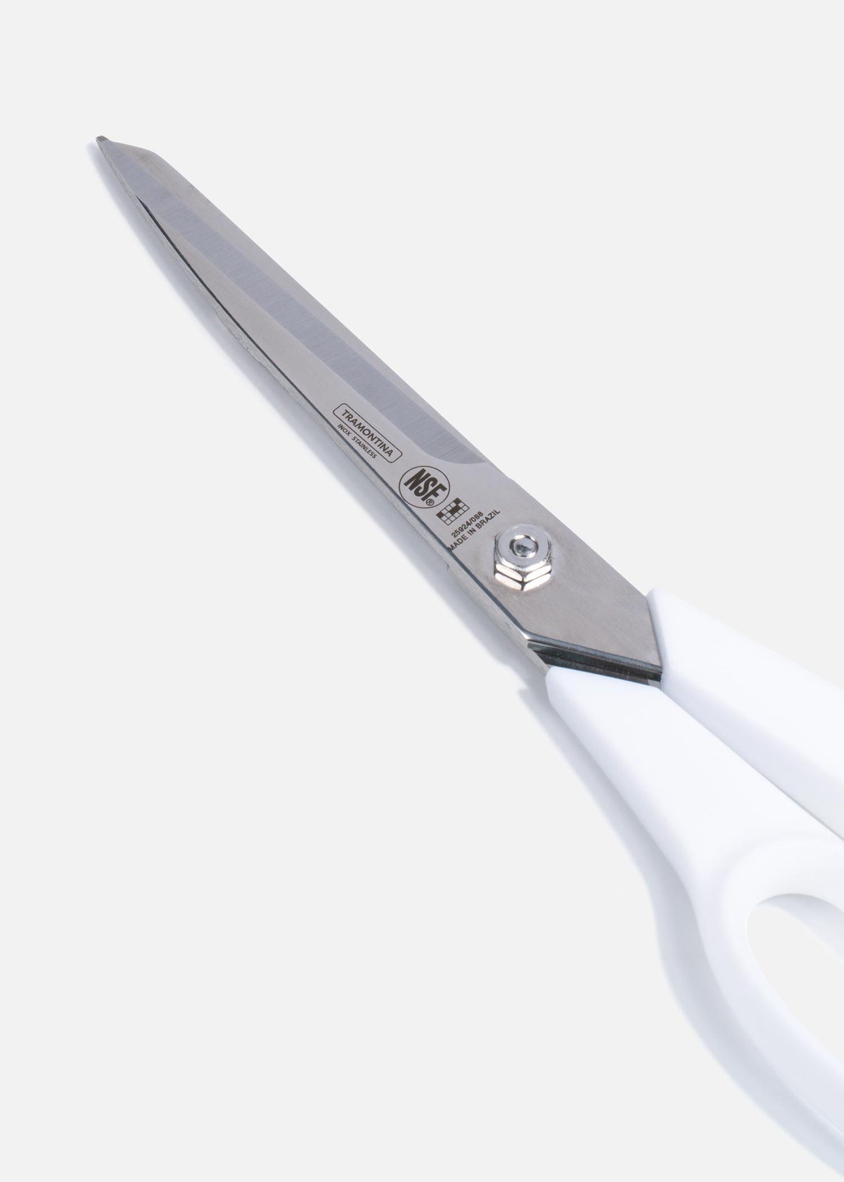 Tijera desmontable profesional de acero inoxidable con filo microdentado blanco 8". Premium — imagen de producto