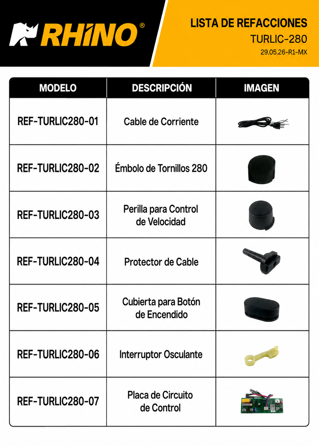 Turbolicuador industrial de acero inoxidable 10 Litros 280 Watts. Brazo de 24.5 cm. Plástico PA66 / CF60. Rhino TURLIC-280 — imagen de producto