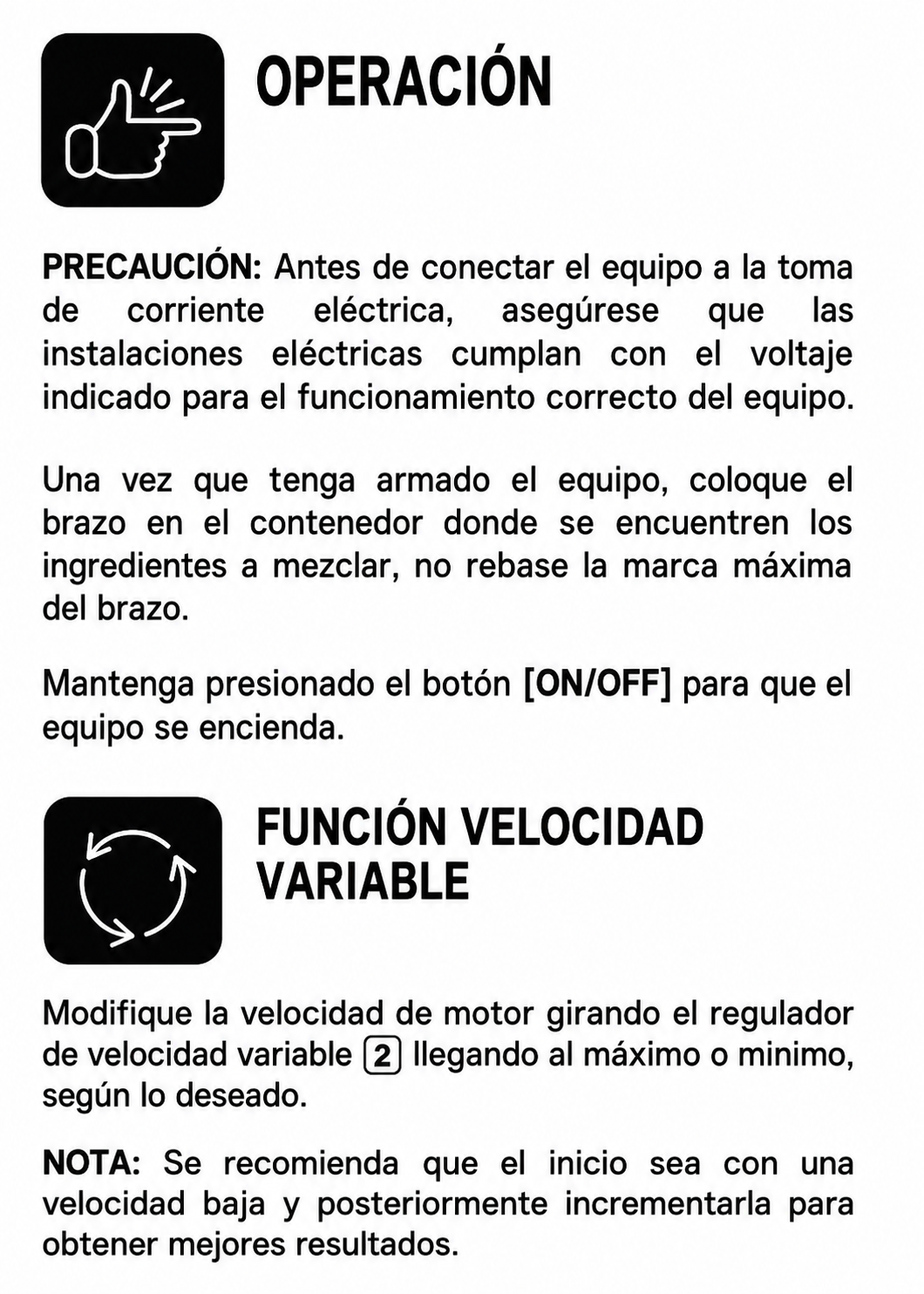 Turbolicuador industrial de acero inoxidable 10 Litros 280 Watts. Brazo de 24.5 cm. Plástico PA66 / CF60. Rhino TURLIC-280 — imagen de producto
