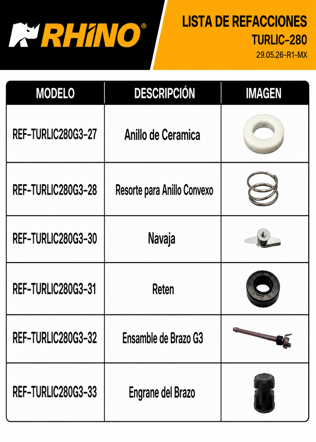 Turbolicuador industrial de acero inoxidable 10 Litros 280 Watts. Brazo de 24.5 cm. Plástico PA66 / CF60. Rhino TURLIC-280 — imagen de producto