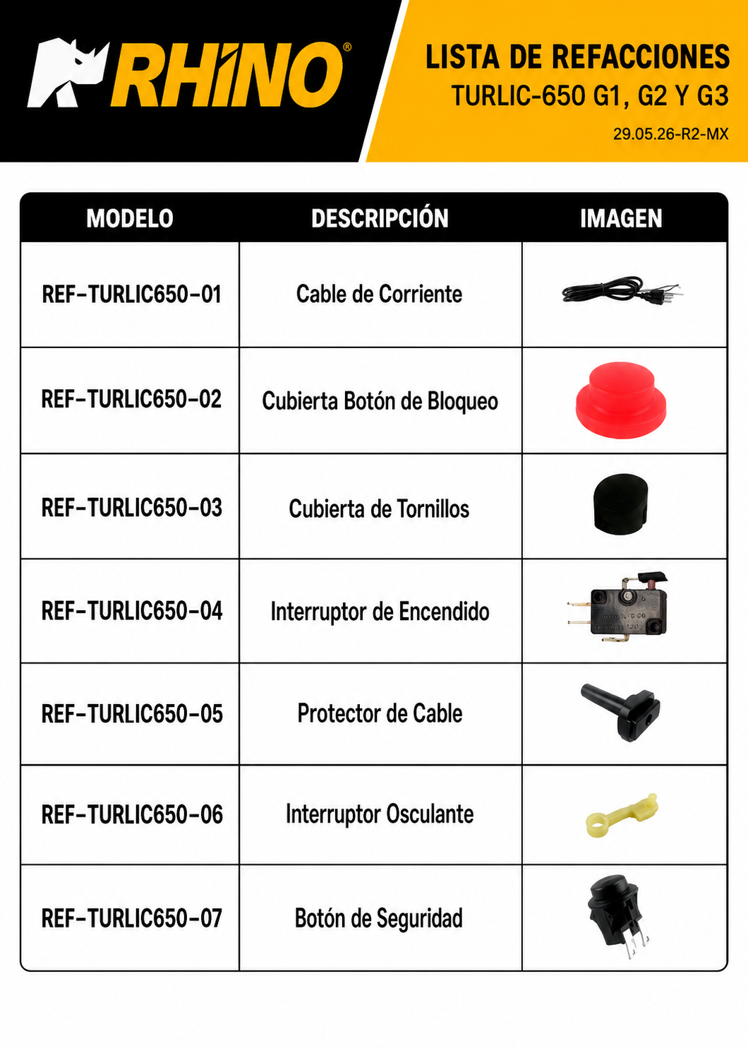 Turbolicuador industrial de acero inoxidable 180 L 650 Watts. Brazo de 51.7 cm. Plástico PA66 / CF30.Rhino TURLIC-650 — imagen de producto