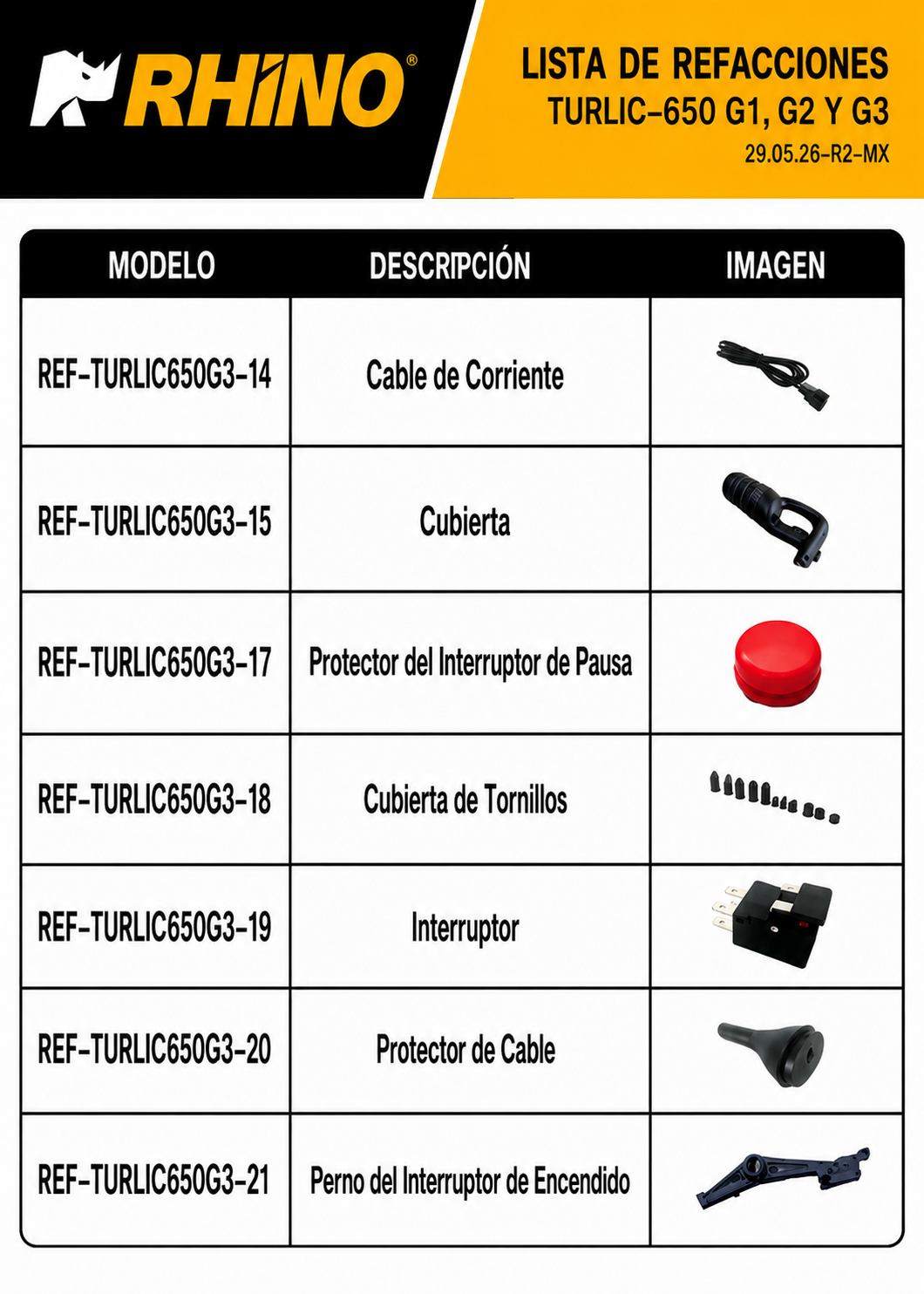 Turbolicuador industrial de acero inoxidable 180 L 650 Watts. Brazo de 51.7 cm. Plástico PA66 / CF30.Rhino TURLIC-650 — imagen de producto