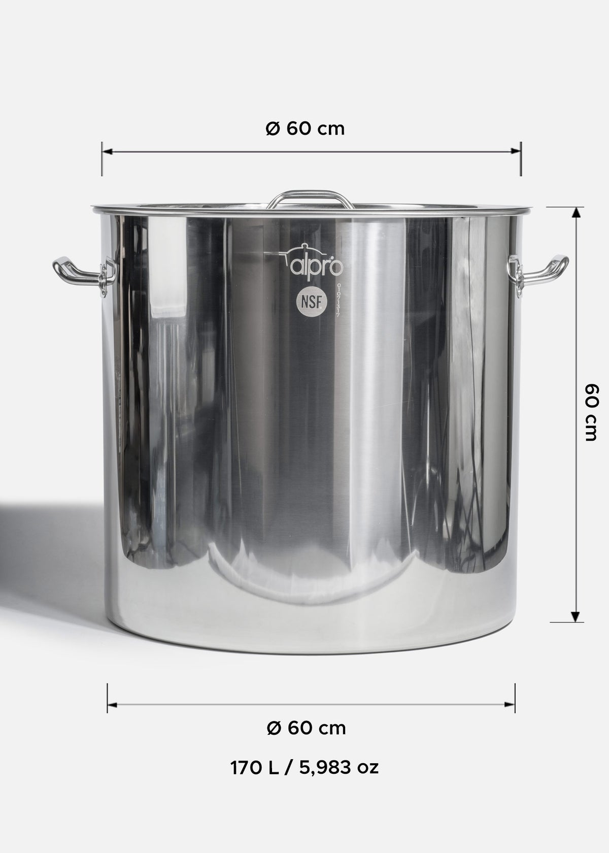 Vaporera de acero inoxidable plata NSF 170 L — imagen de producto