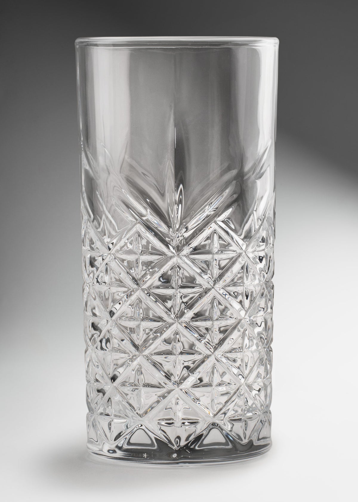 Vaso texturizado highball de vidrio grado alimenticio transparente ideal para bar, cocteles y restaurantes 380 ml — imagen de producto