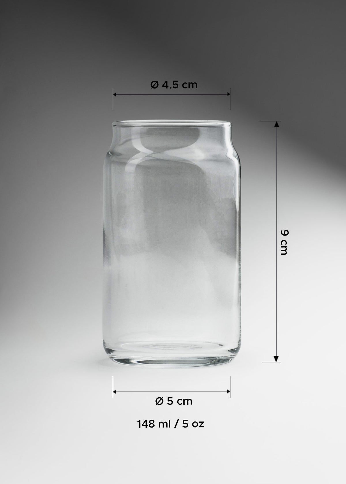 Vaso lata chico de vidrio transparente 148 ml — imagen de producto