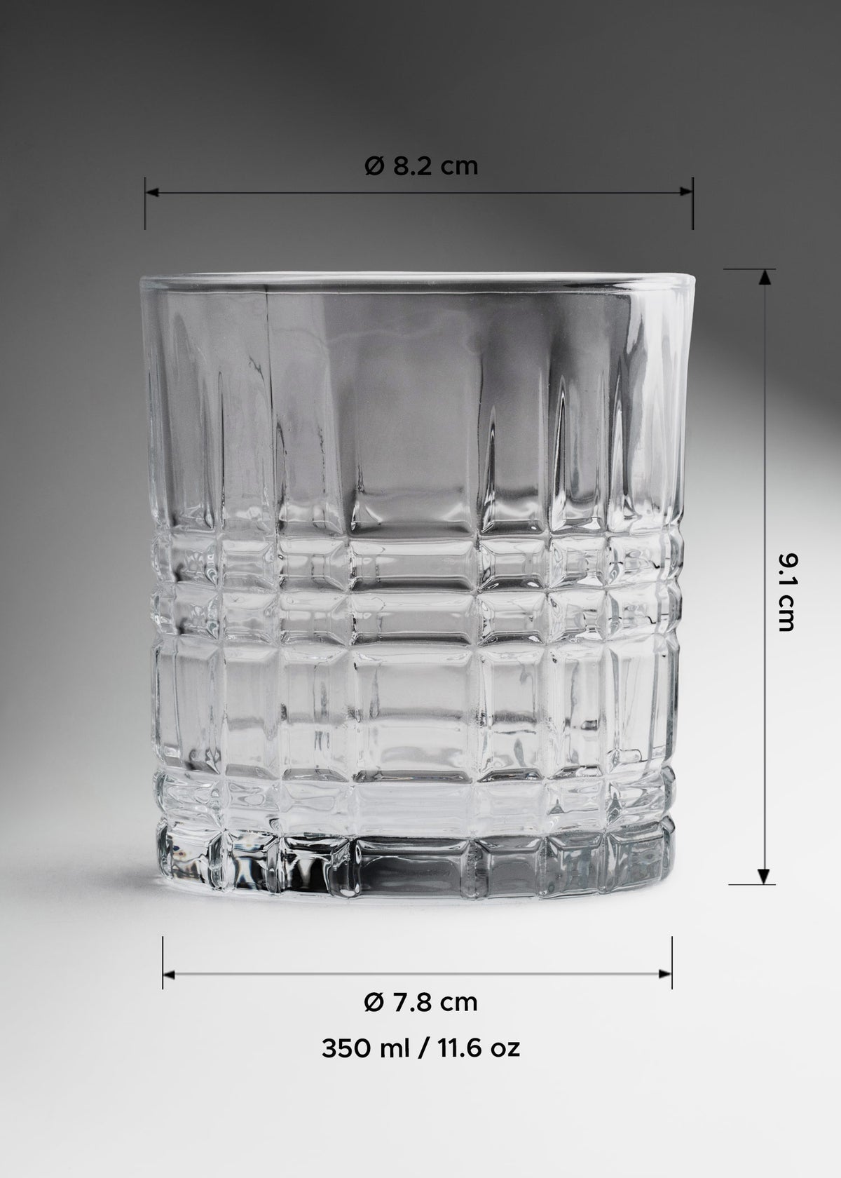 Vaso de vidrio transparente Old Fashion Leonor 350 ml — imagen de producto