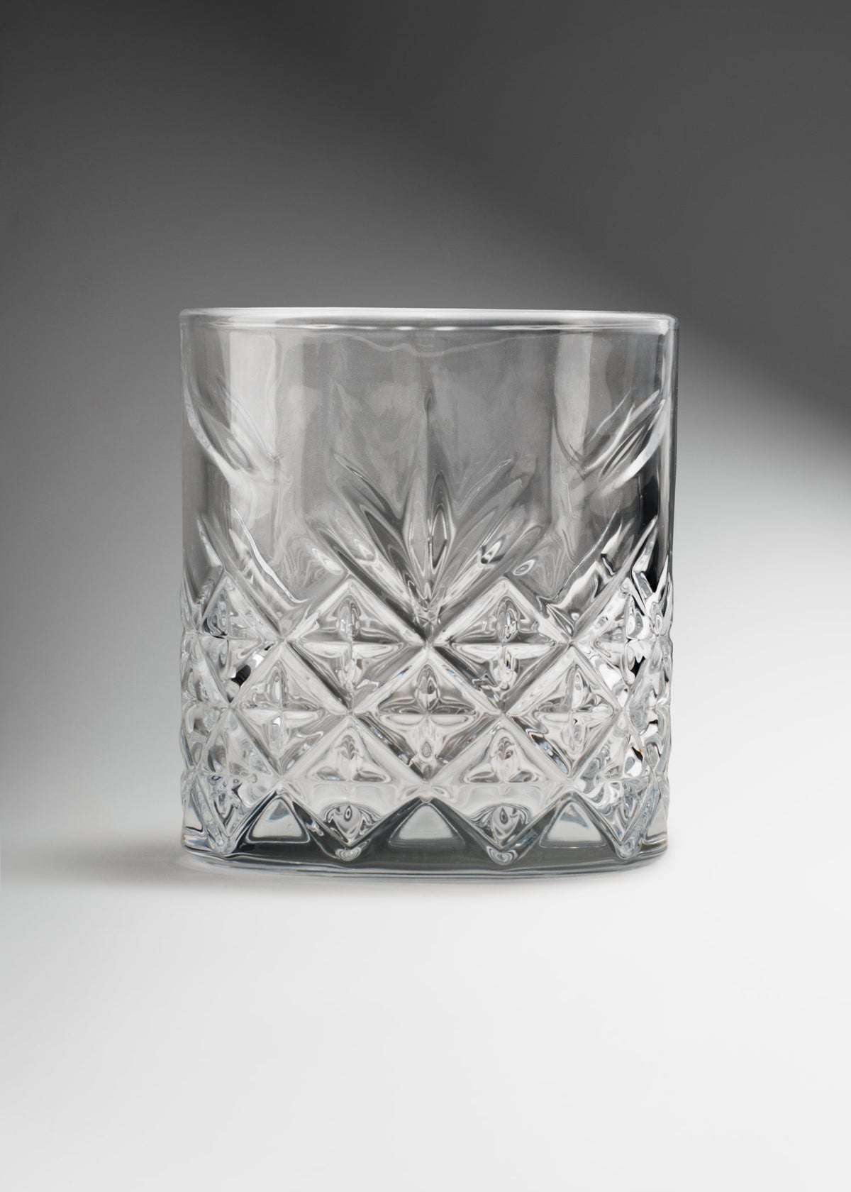 Vaso de vidrio texturizado grado alimenticio old fashion de vidrio transparente ideal para restaurantes y coctelería Whisky 340 ml — imagen de producto