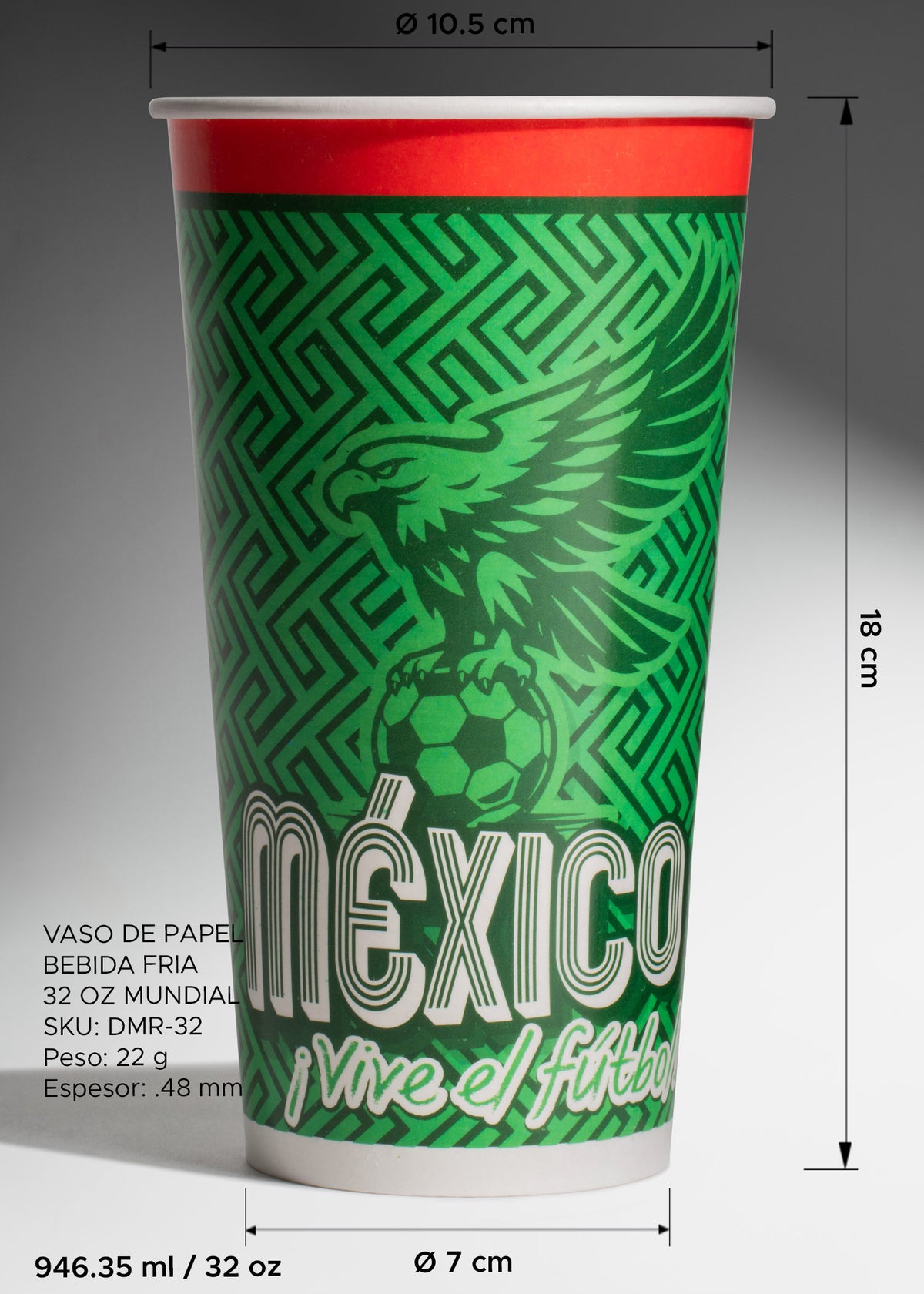 Vaso de papel para bebida fría mundial 946 ml / 32 oz — imagen de producto