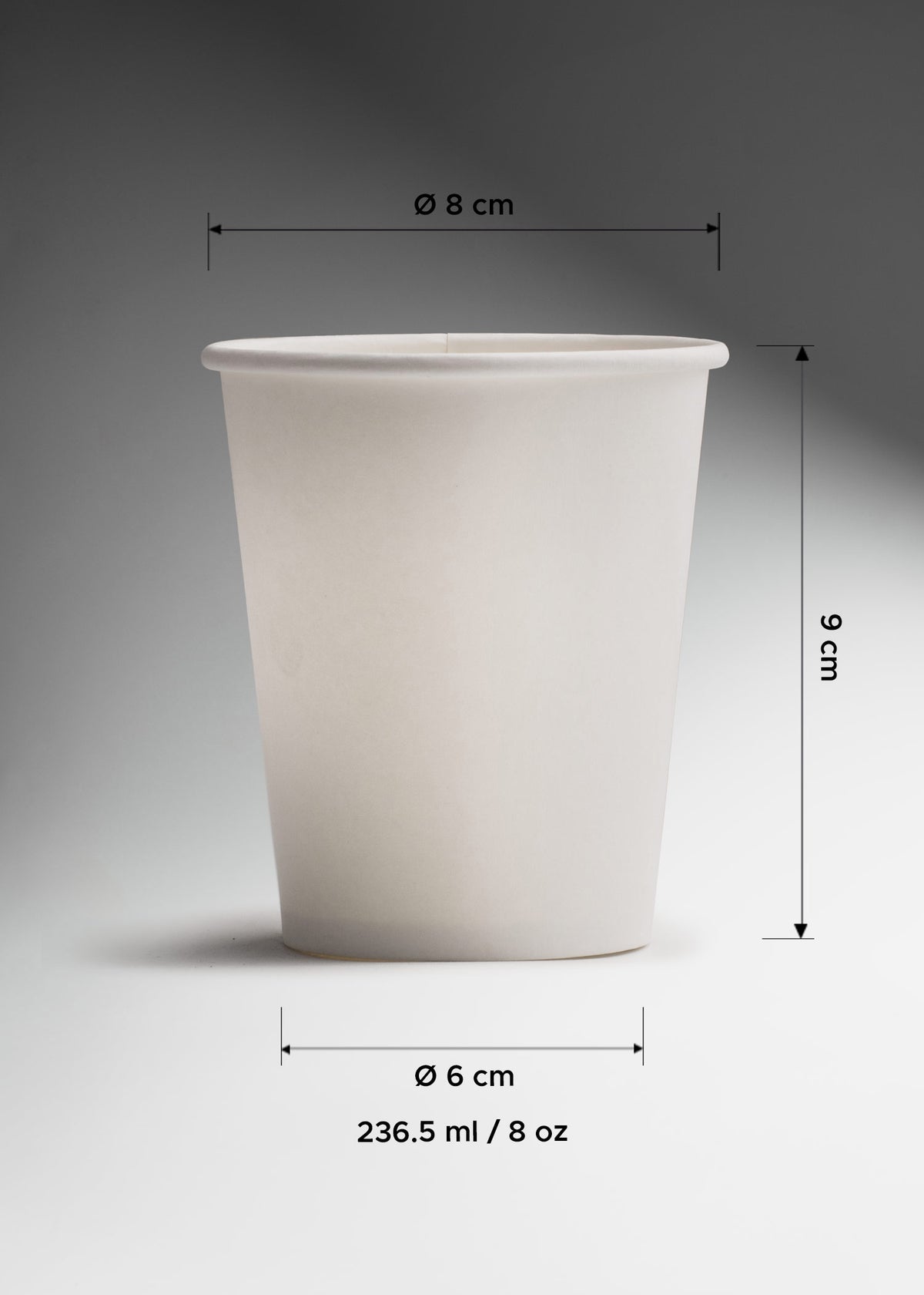 Vaso de papel blanco bebida caliente 8 oz — imagen de producto