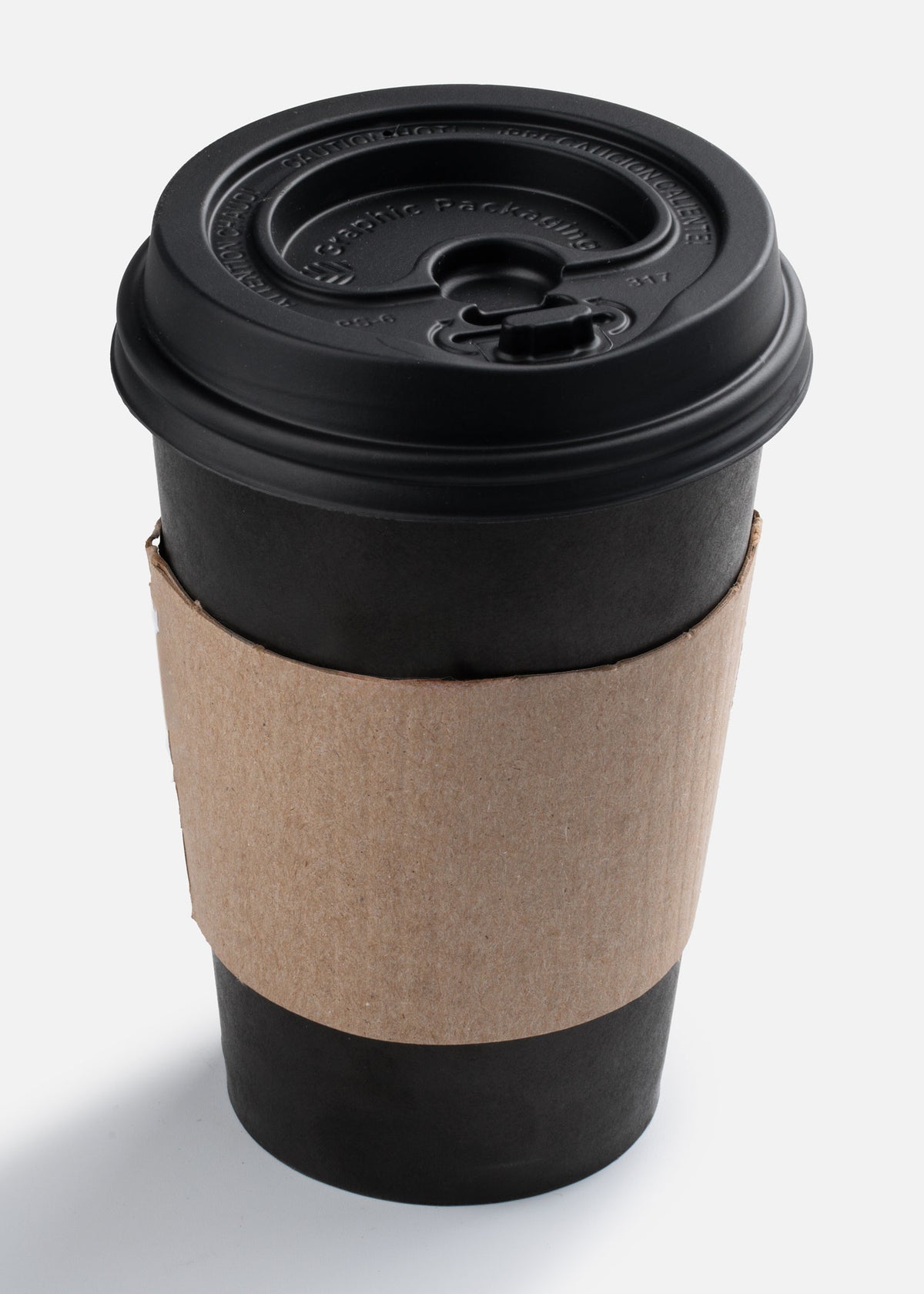 Vasos de papel para bebidas calientes negro Carte 16 y 12 oz — imagen de producto