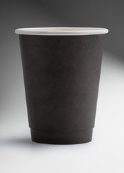 Vaso de papel doble pared negro para bebidas calientes 12 oz — imagen de producto