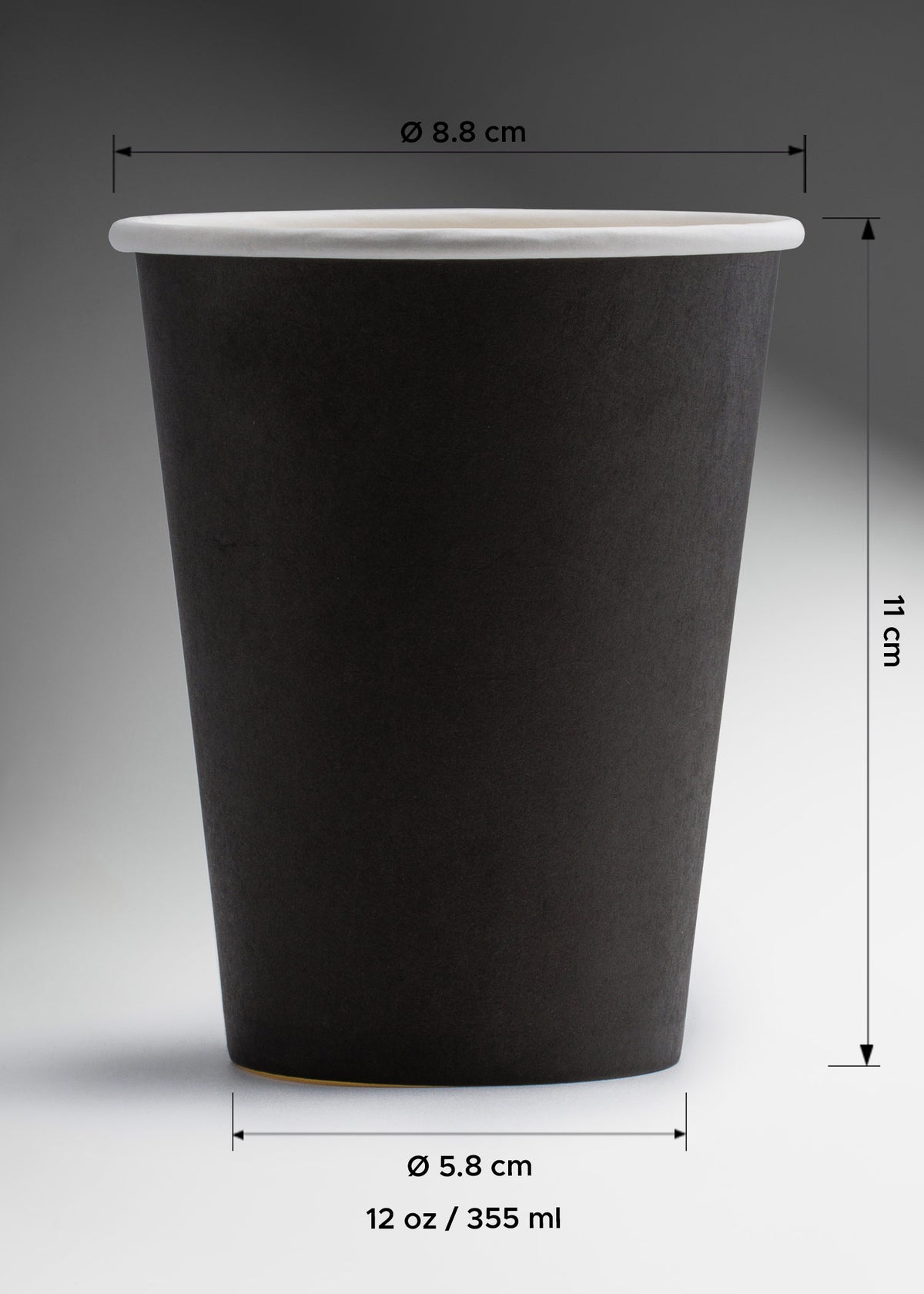 Vaso de papel negro para bebida caliente de 10, 12 16 y 20 oz — imagen de producto