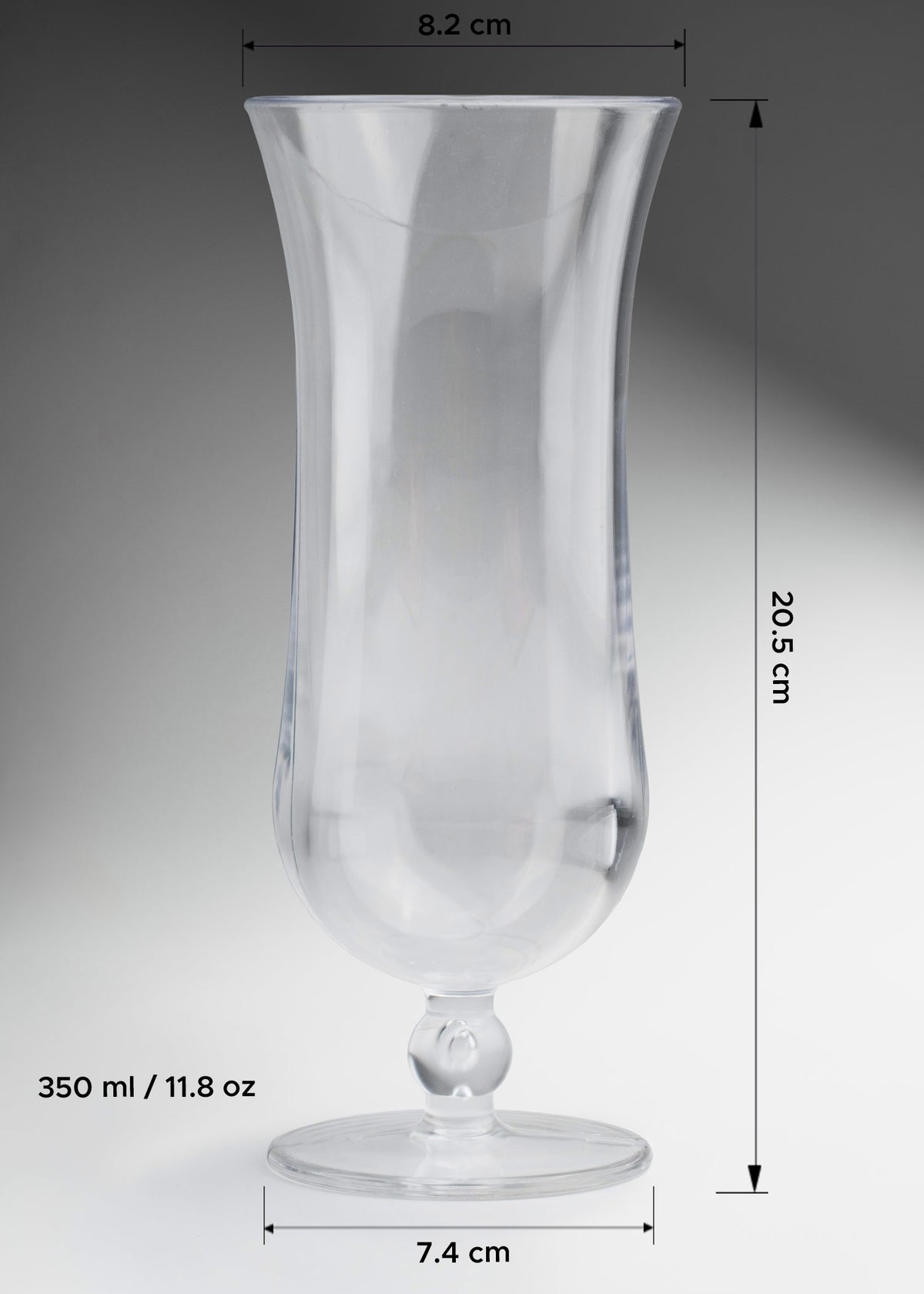 Vaso de plástico (policarbonato) transparente Huracán 350 ml — imagen de producto