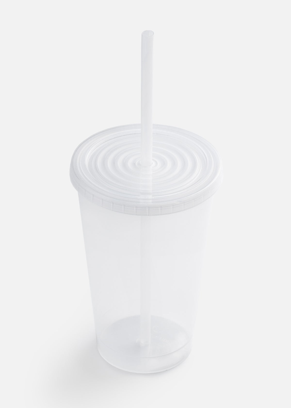 Vaso con tapa y popote de plástico para fiesta transparente H.B 621 ml — imagen de producto