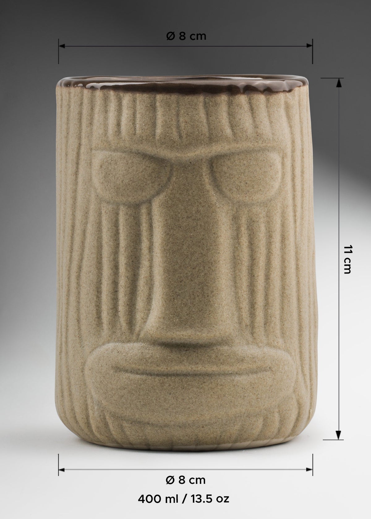 Vaso de cerámica tiki café Mahu 400 ml — imagen de producto