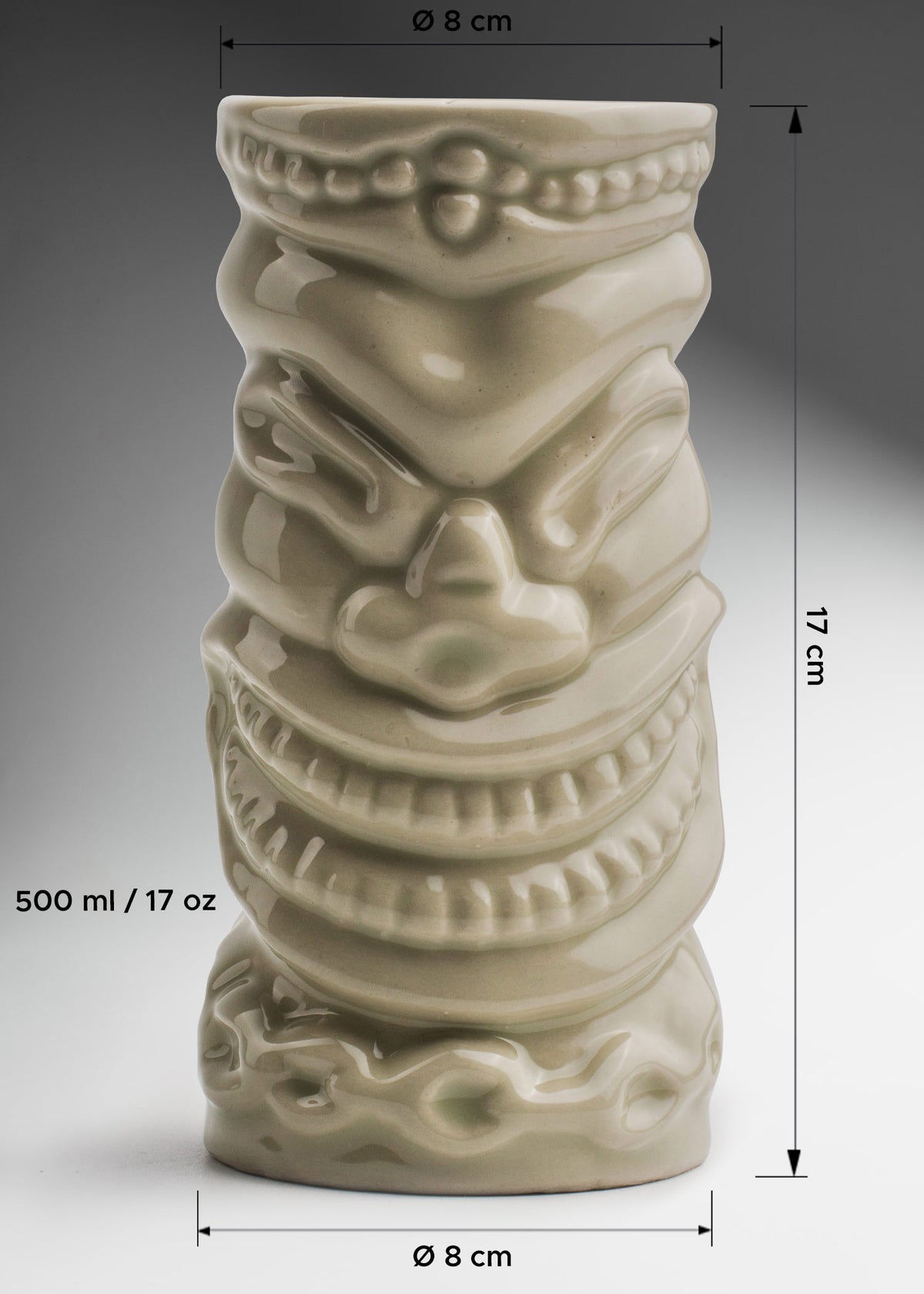 Vaso de cerámica tiki hueso Kai 500 ml — imagen de producto