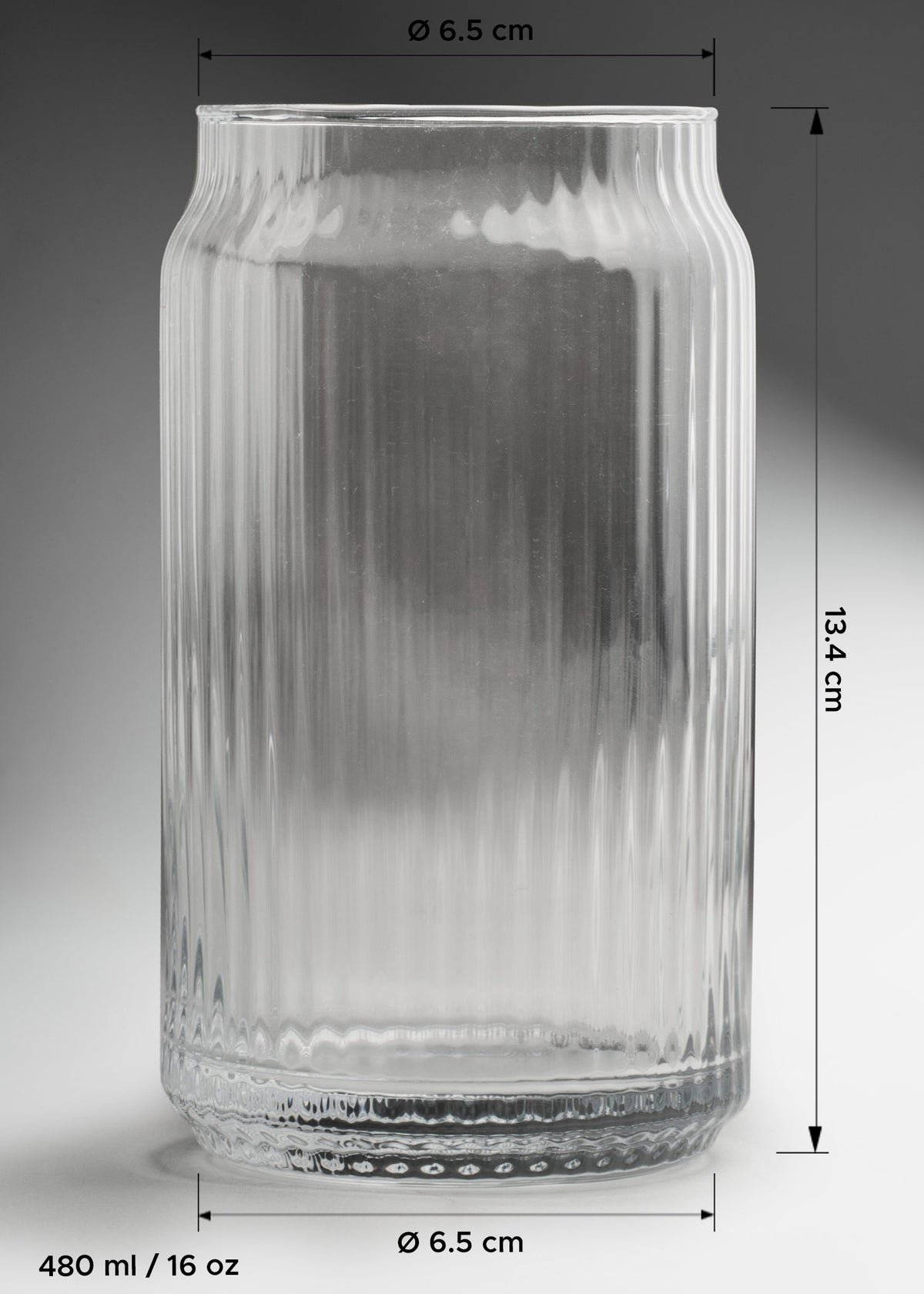 Vaso de vidrio transparente Lata Lines 480 ml — imagen de producto