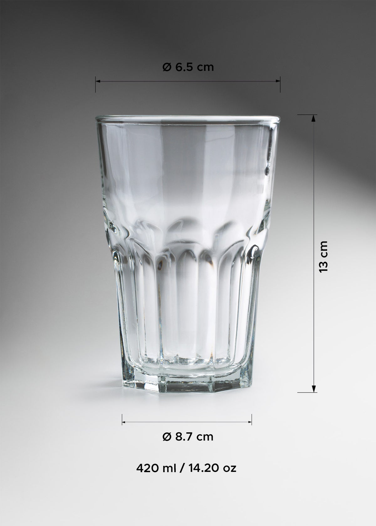 vaso vidrio medidas maha