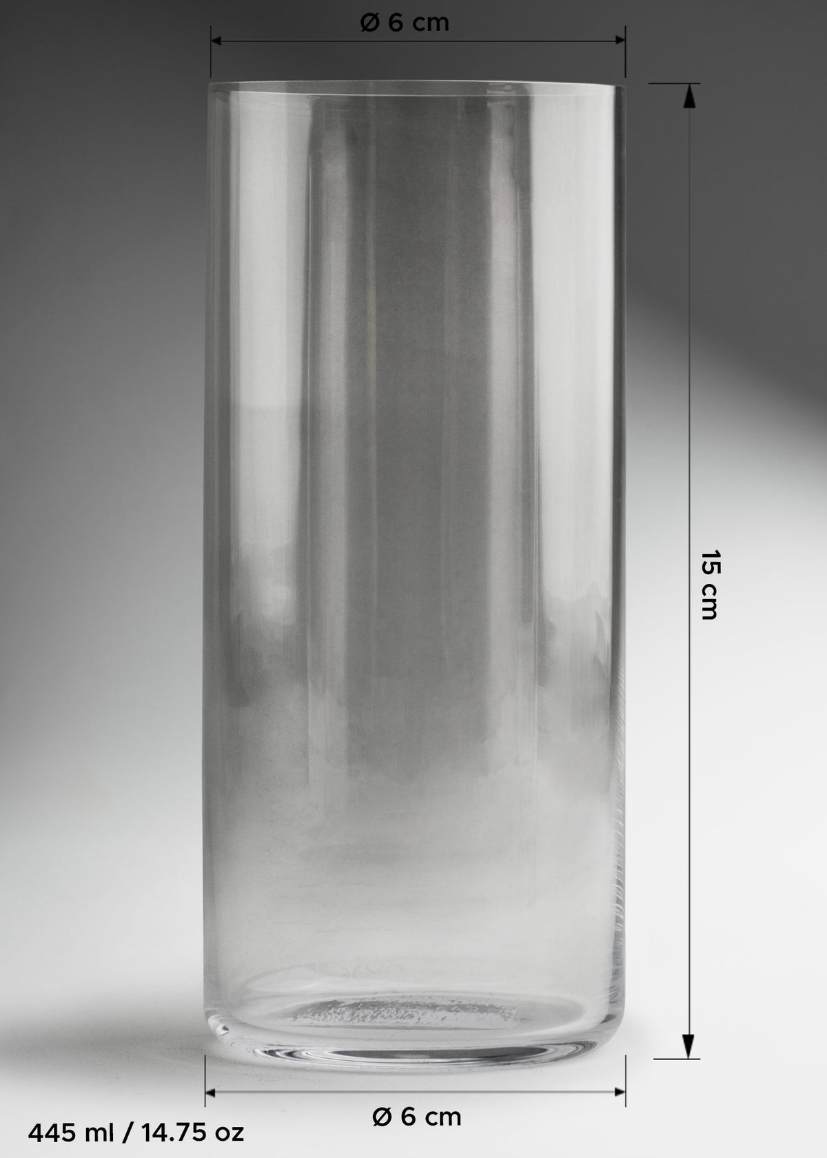 Vaso de vidrio transparente highball Premium Finesse 445 ml — imagen de producto