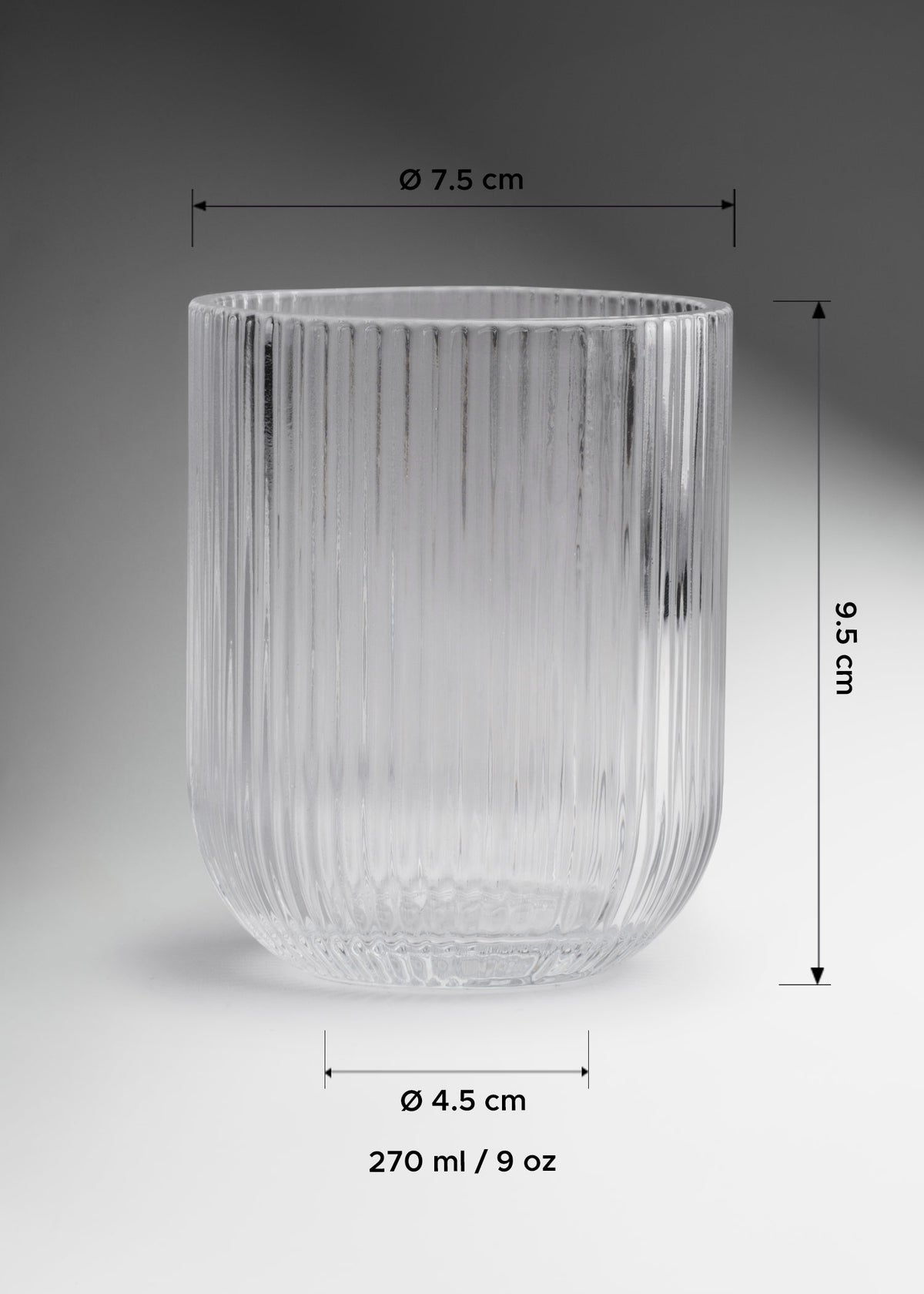 Vaso old fashion de vidrio transparente dof Venecia 270 ml — imagen de producto