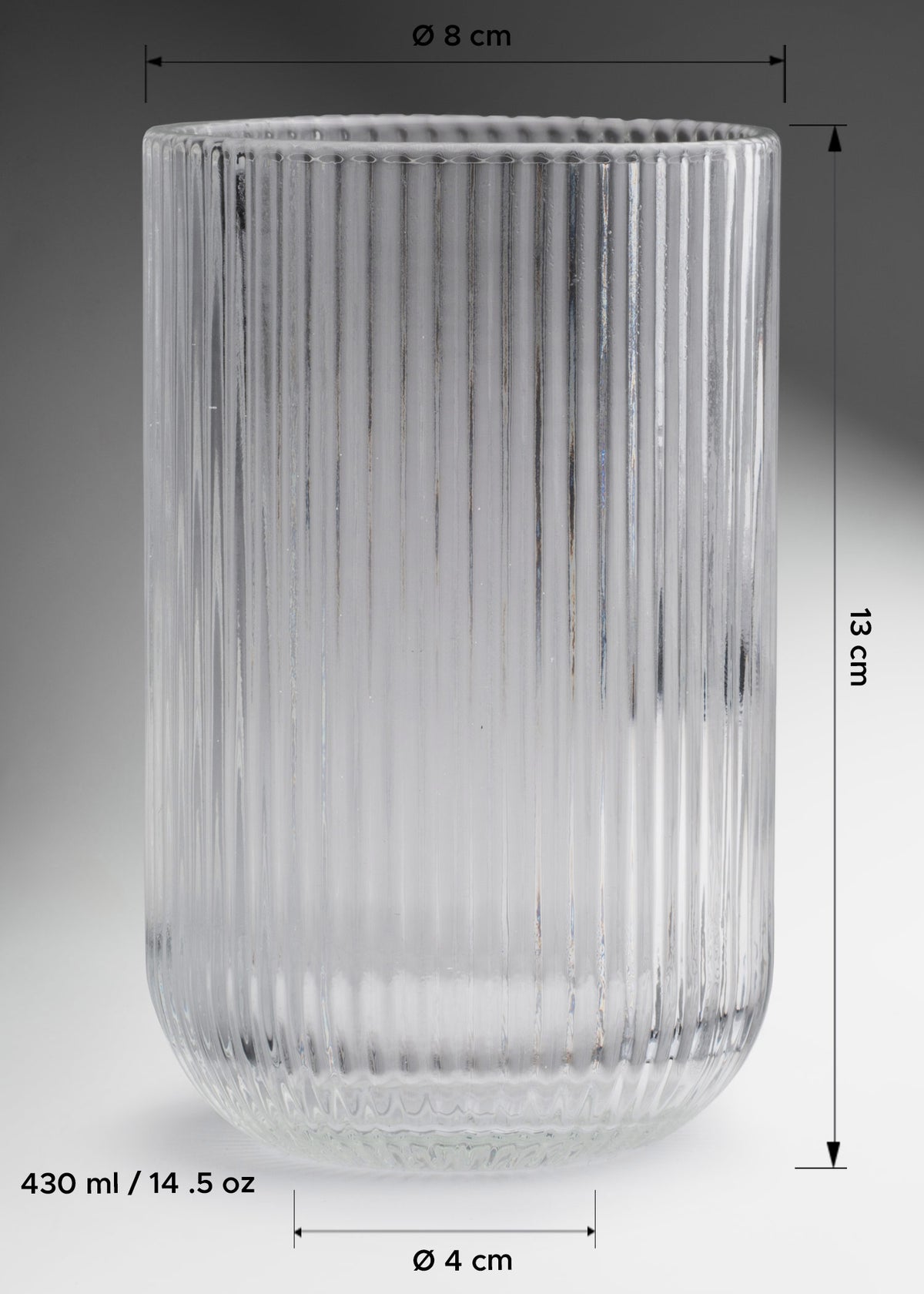 Vaso highball de vidrio transparente Venecia 430 ml — imagen de producto